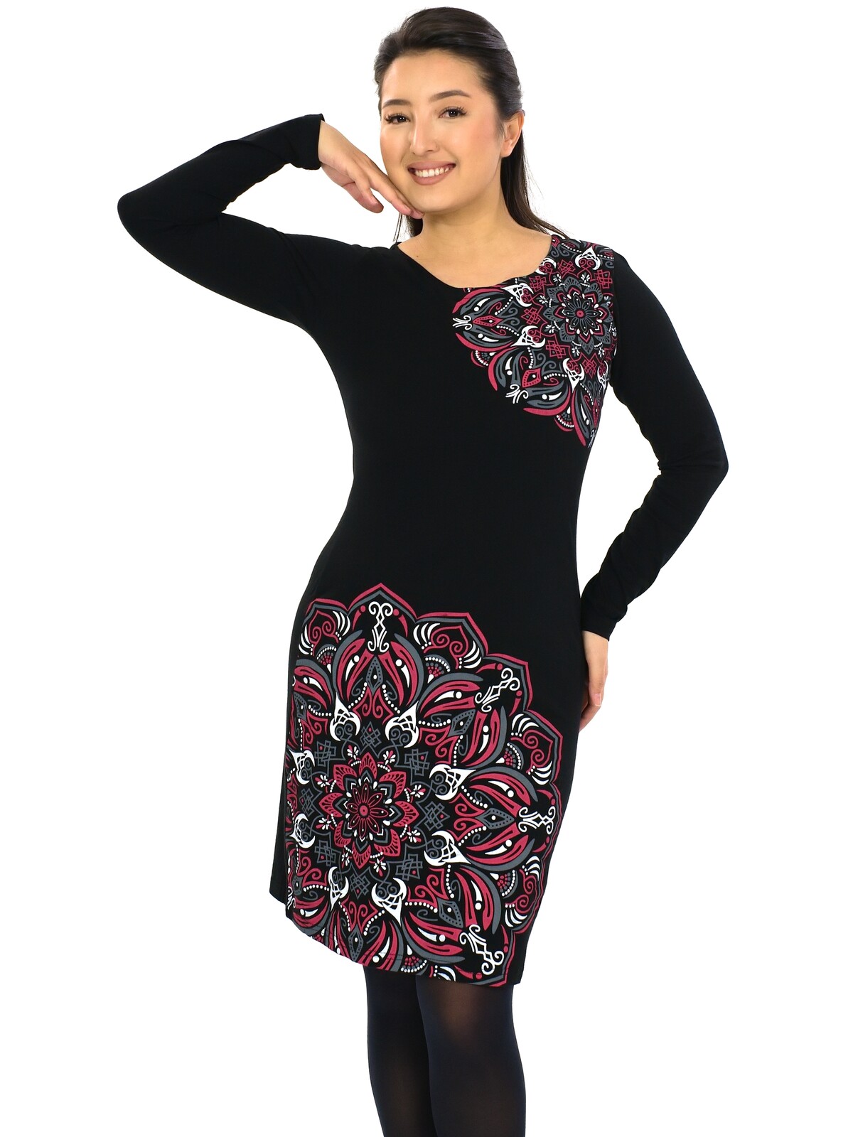 Himalife Šaty Moon - černá s červenou Velikost: S