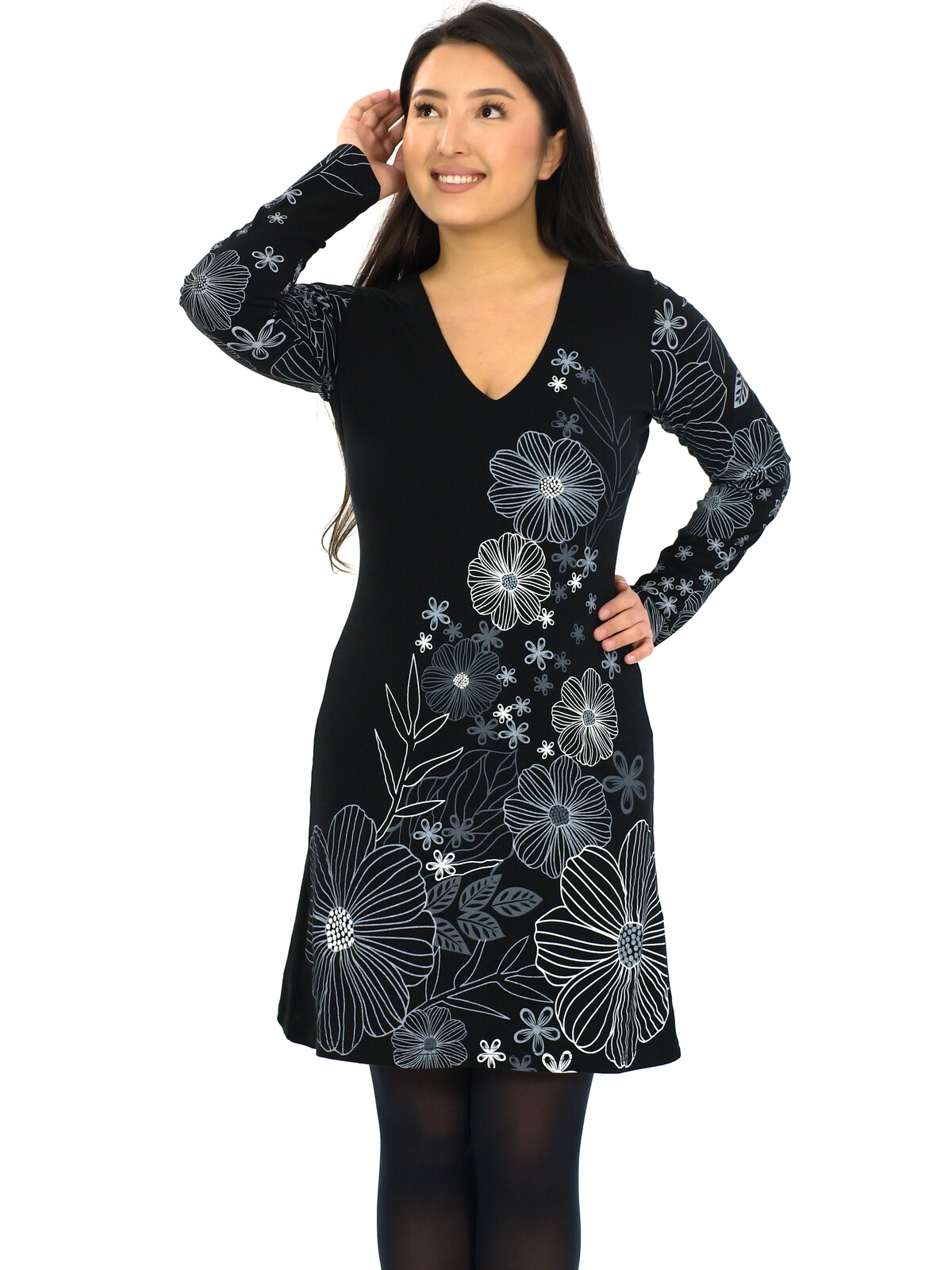 Himalife Šaty Jasmine - černá s bílou Velikost: S