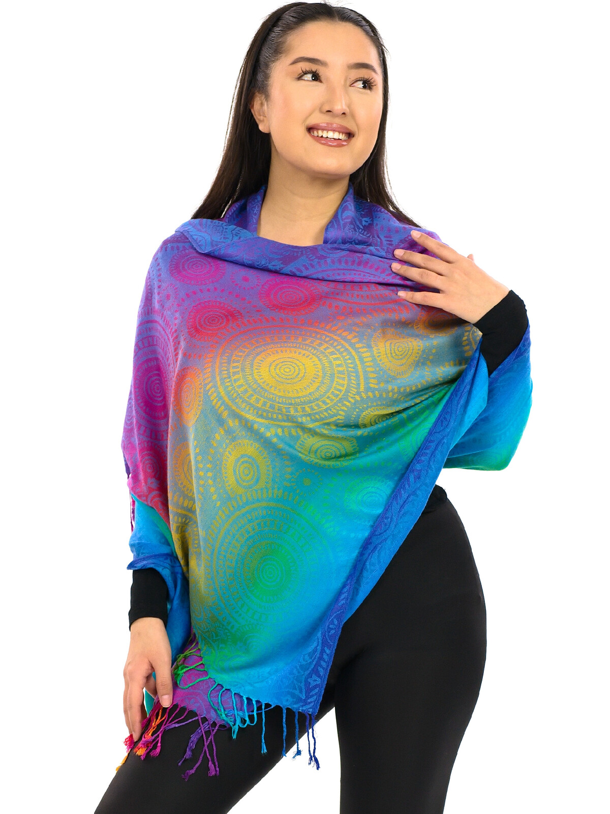 Himalife Šátek pašmína Nepal - čakrová s mandalou