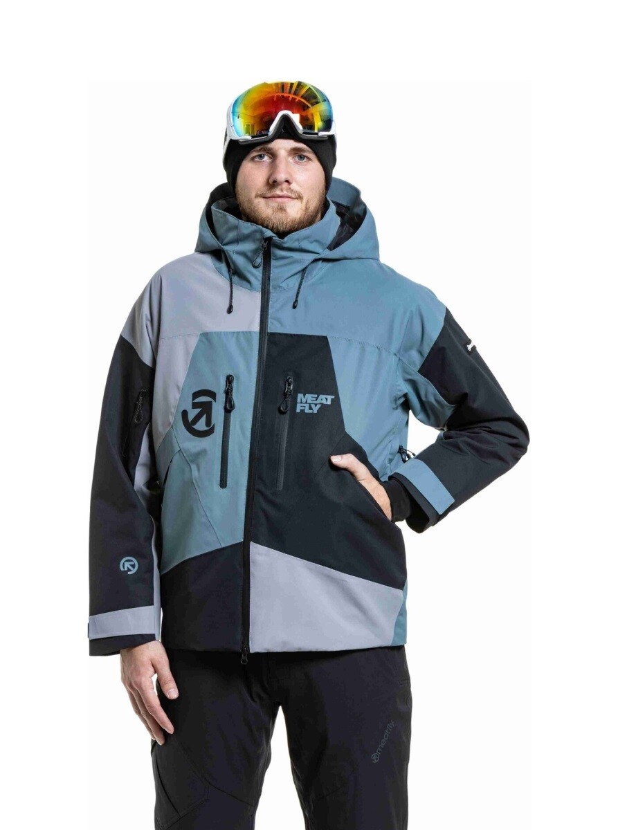 Pánská snb & ski bunda meatfly shader modrá/šedá s