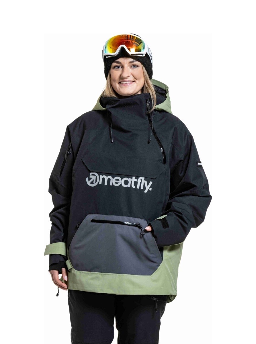 Unisex snb & ski bunda meatfly maddie černá/zelená s