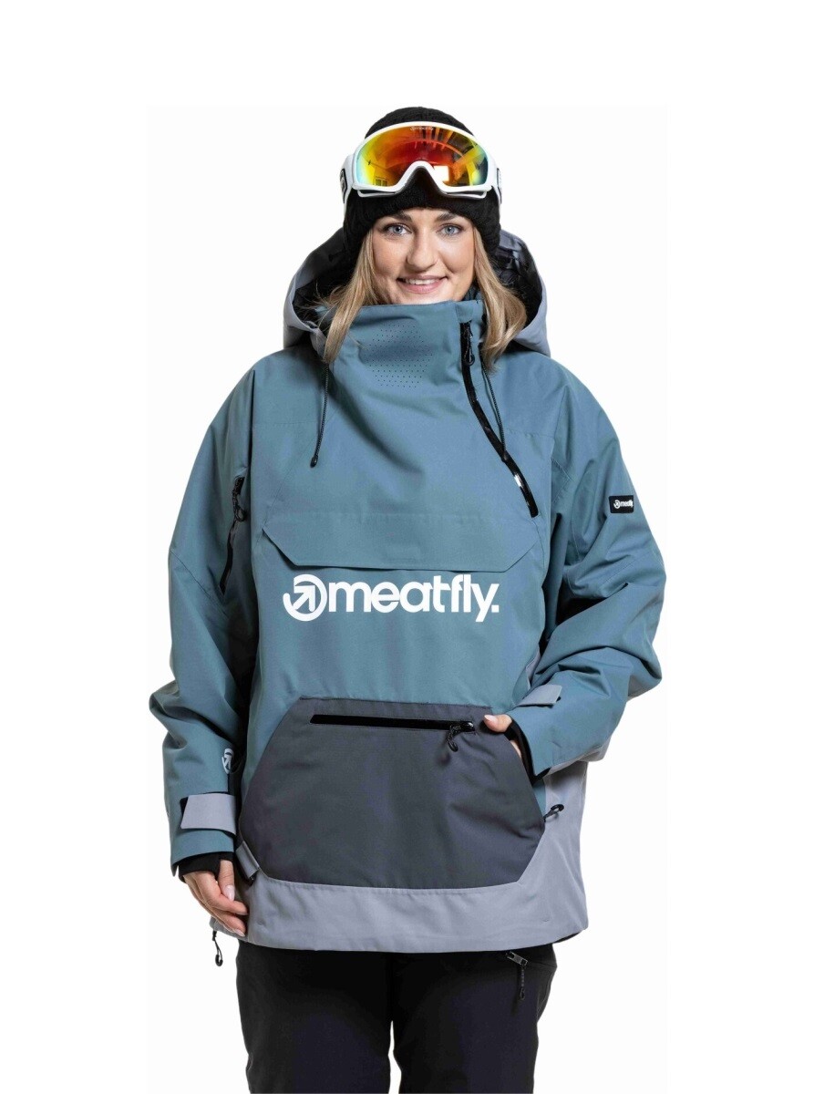 Unisex snb & ski bunda meatfly maddie modrá/šedá s