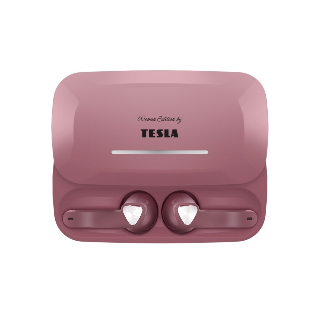 TESLA Sound EB20 - bezdrátová Bluetooth sluchátka (Pearl Pink), rozbaleno