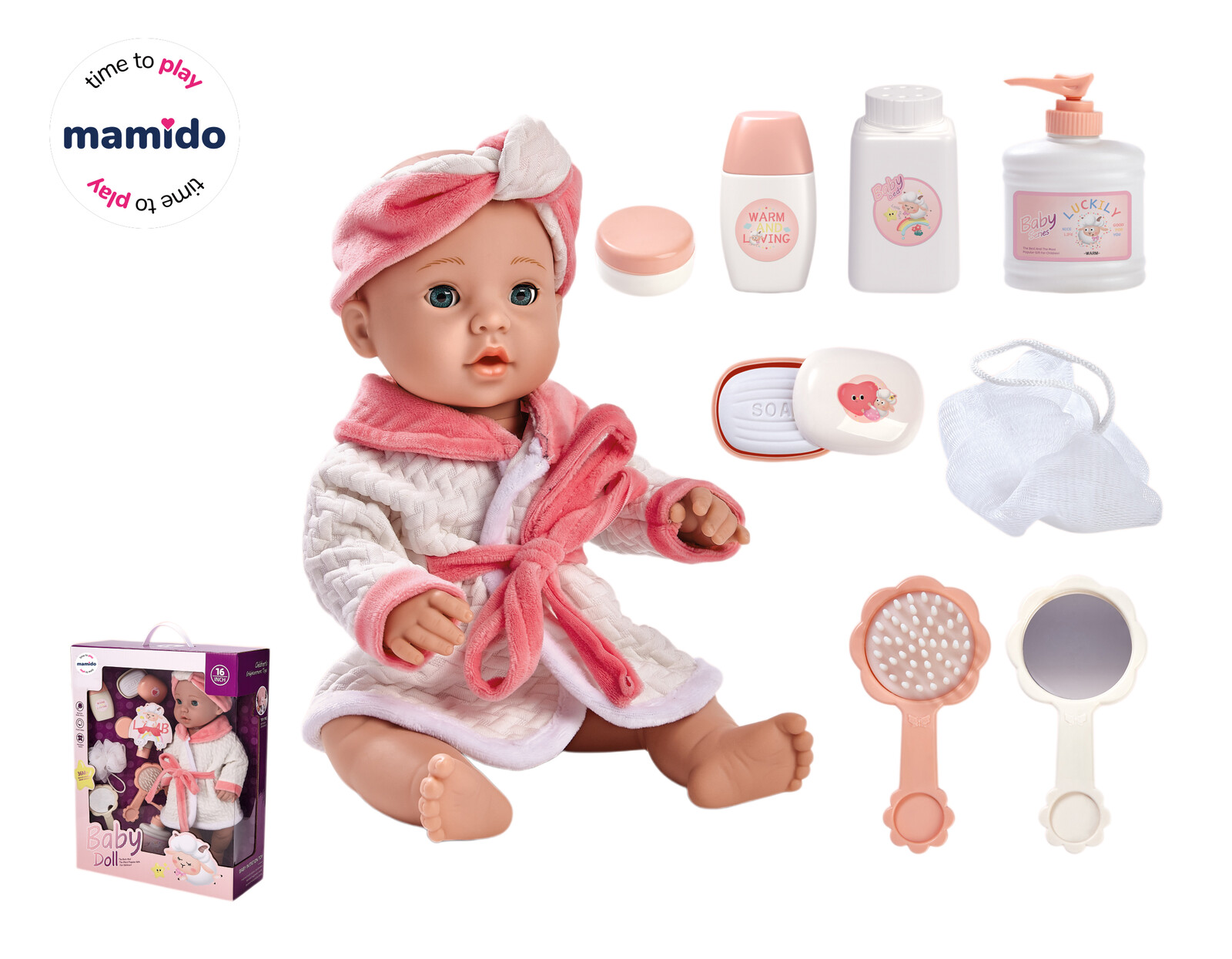 Mamido Mamido Panenka miminko s koupací sadou a doplňky Baby Doll MT1221