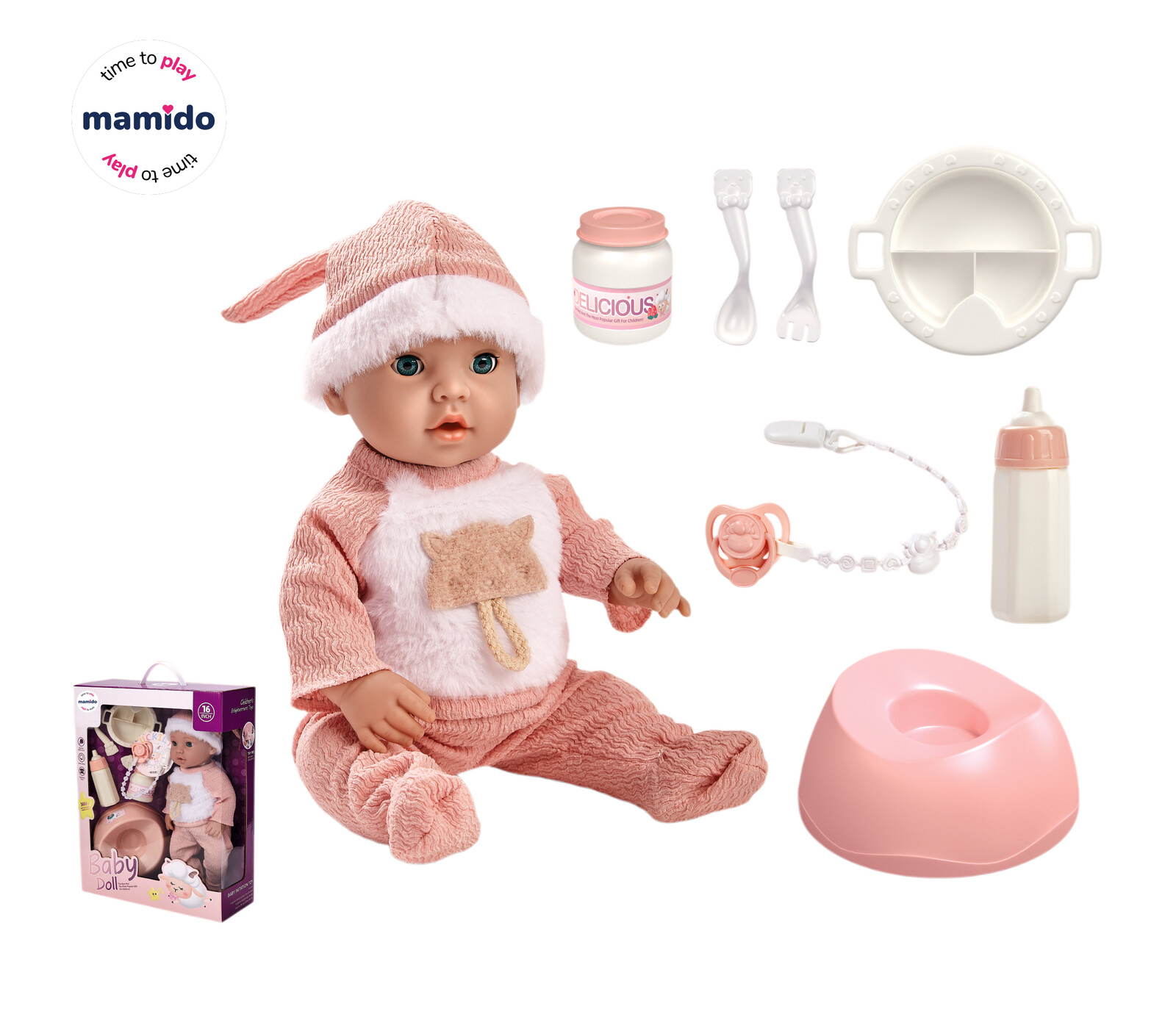 Mamido Mamido Panenka miminko s nočníkem a příslušenstvím Baby Doll MT1220