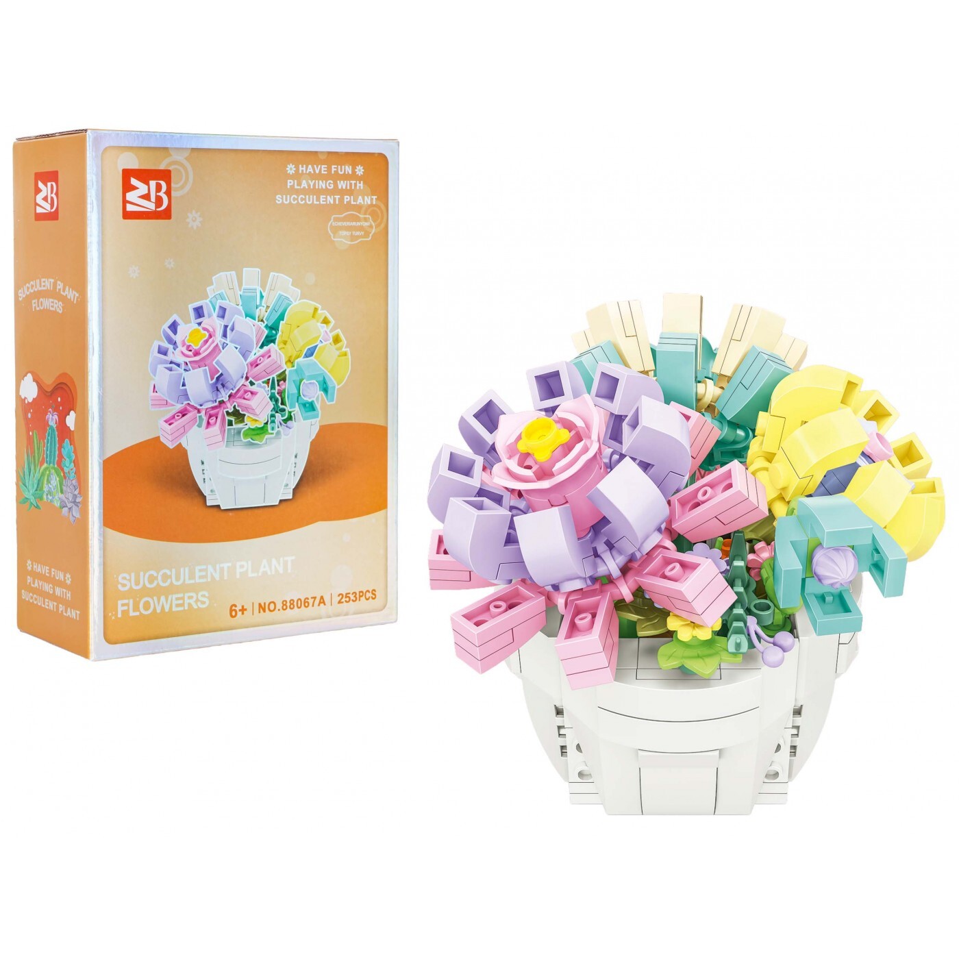 mamido Stavebnice Pugét v květináči 253 dílků pro děti 6+