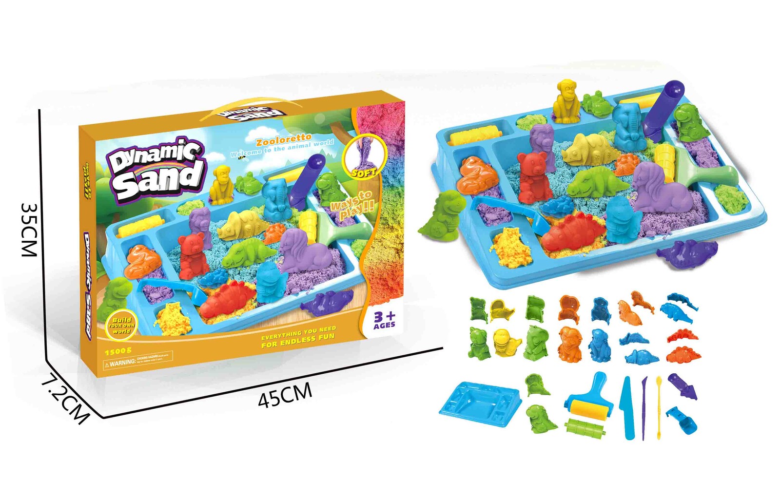 Mamido Mamido Kinetický písek s formičkami zvířátkek MT1198