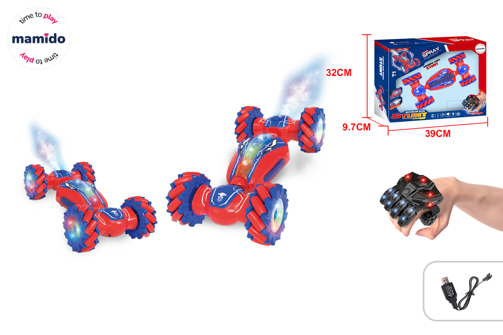 Mamido Mamido Autíčko na dálkové ovládání Spider Stunt + Ovládání pohybem ruky RC