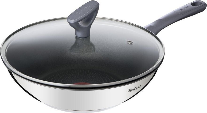 Wok nerezová pánev s poklicí/s nepřilnavým povrchem ø 28 cm Daily Cook G7309955 – Tefal