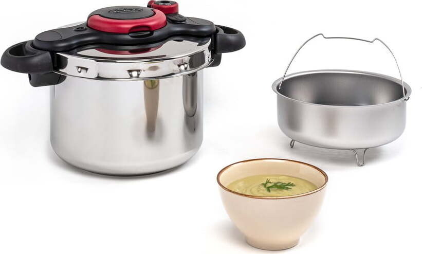 Tlakový nerezový hrnec s napařovacím košem 6 l Clipso Minut Easy – Tefal