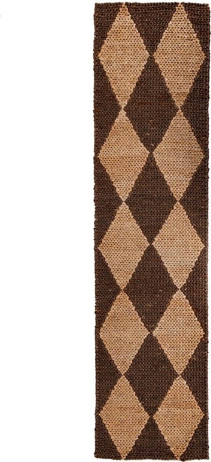 Hnědý/v přírodní barvě ručně tkaný běhoun s příměsí juty 60x230 cm Effie Diamond – Flair Rugs