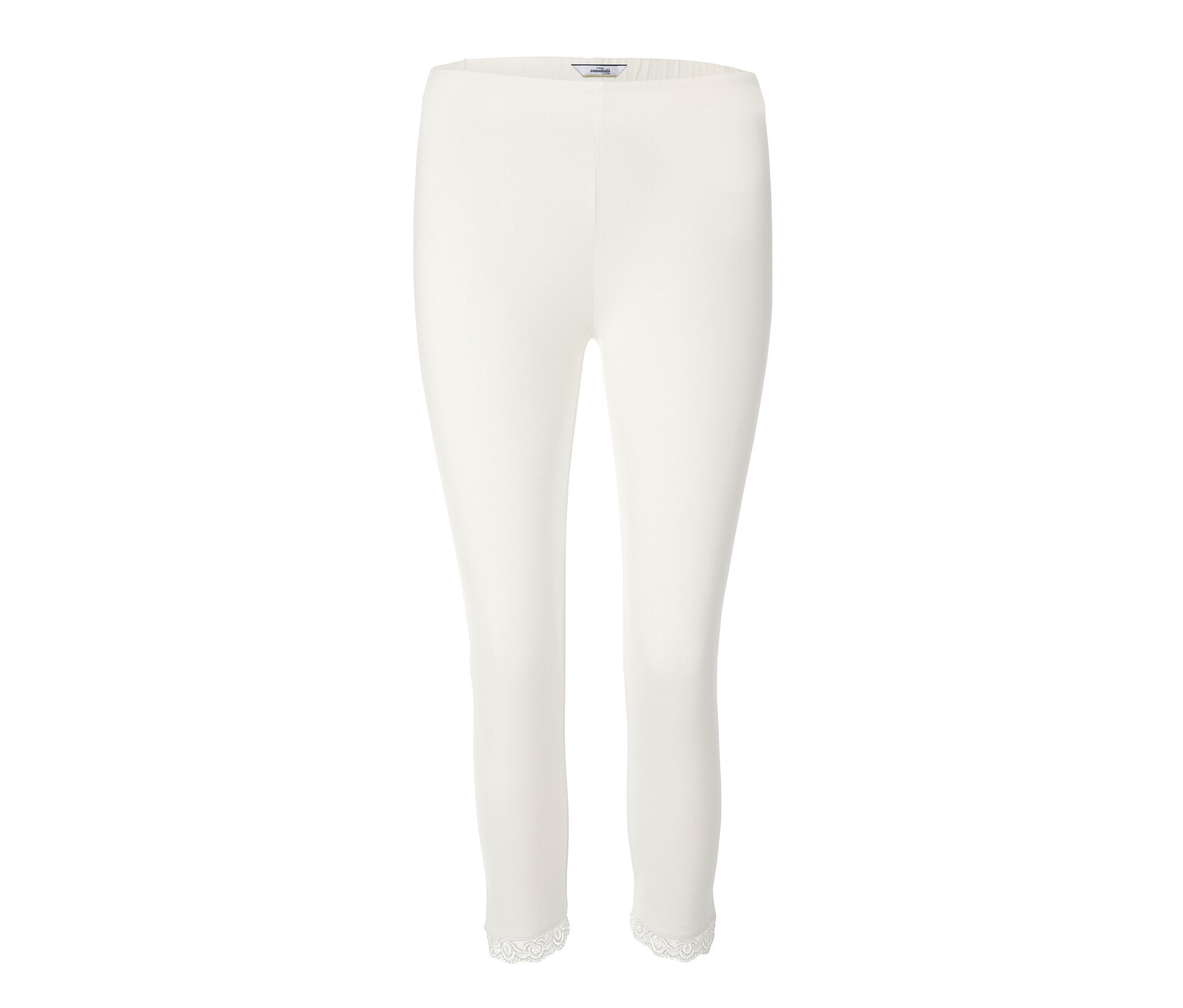 Tchibo - 3/4 legíny s krajkovým lemem - pro ženy - vel. XXL 52/54 - barva: bílá