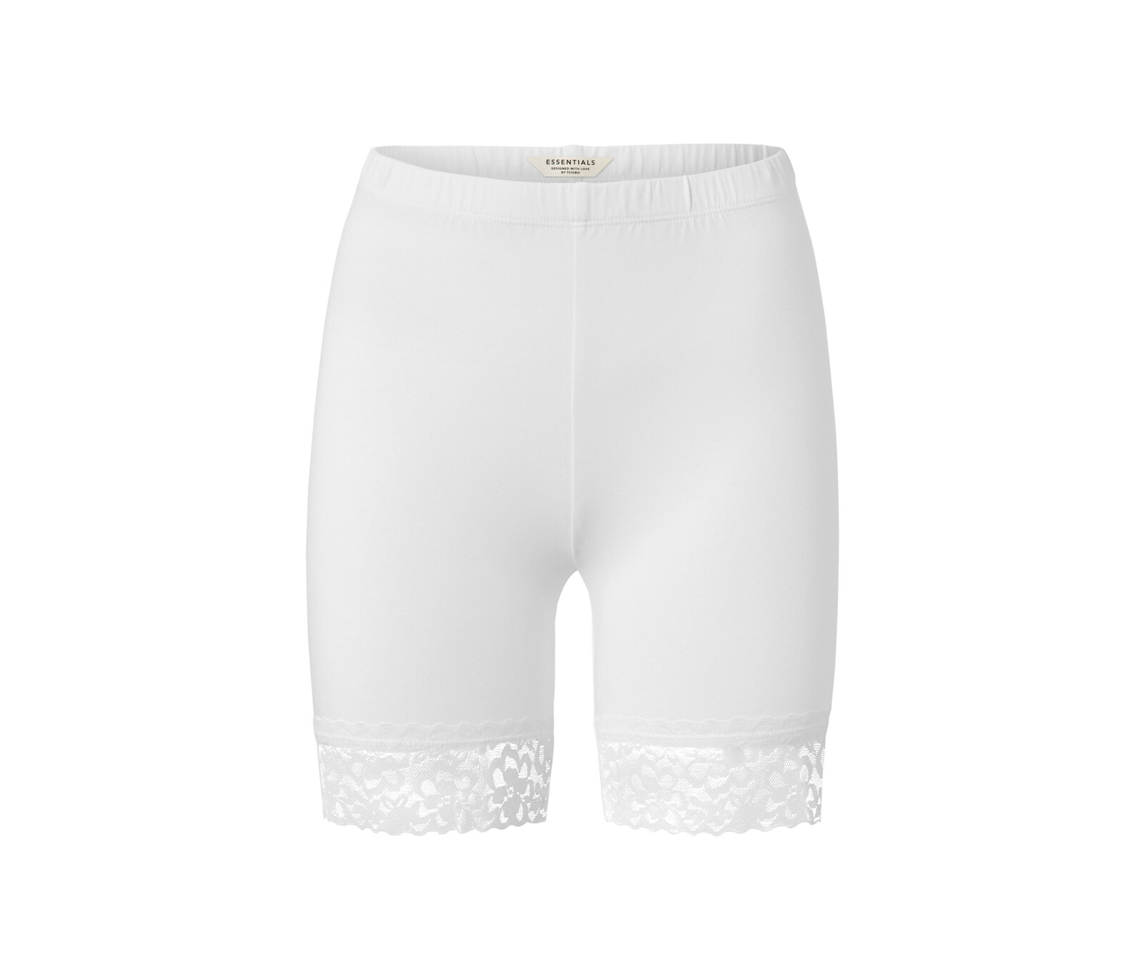 Tchibo - Cyklistické šortky s krajkovým lemem - pro ženy - vel. M 40/42 - barva: bílá