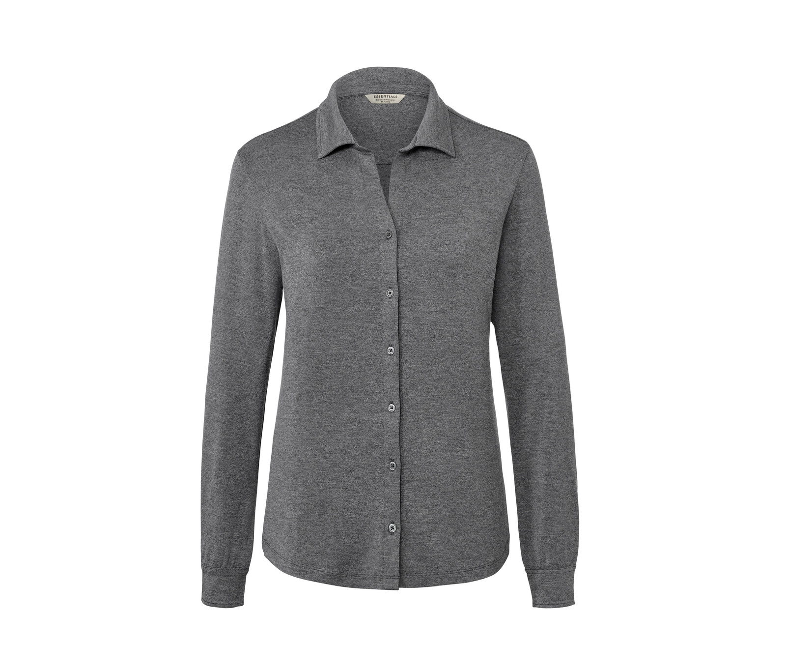 Tchibo - Halenkové triko s knoflíkovou légou - pro ženy - vel. M 40/42 - barva: šedá