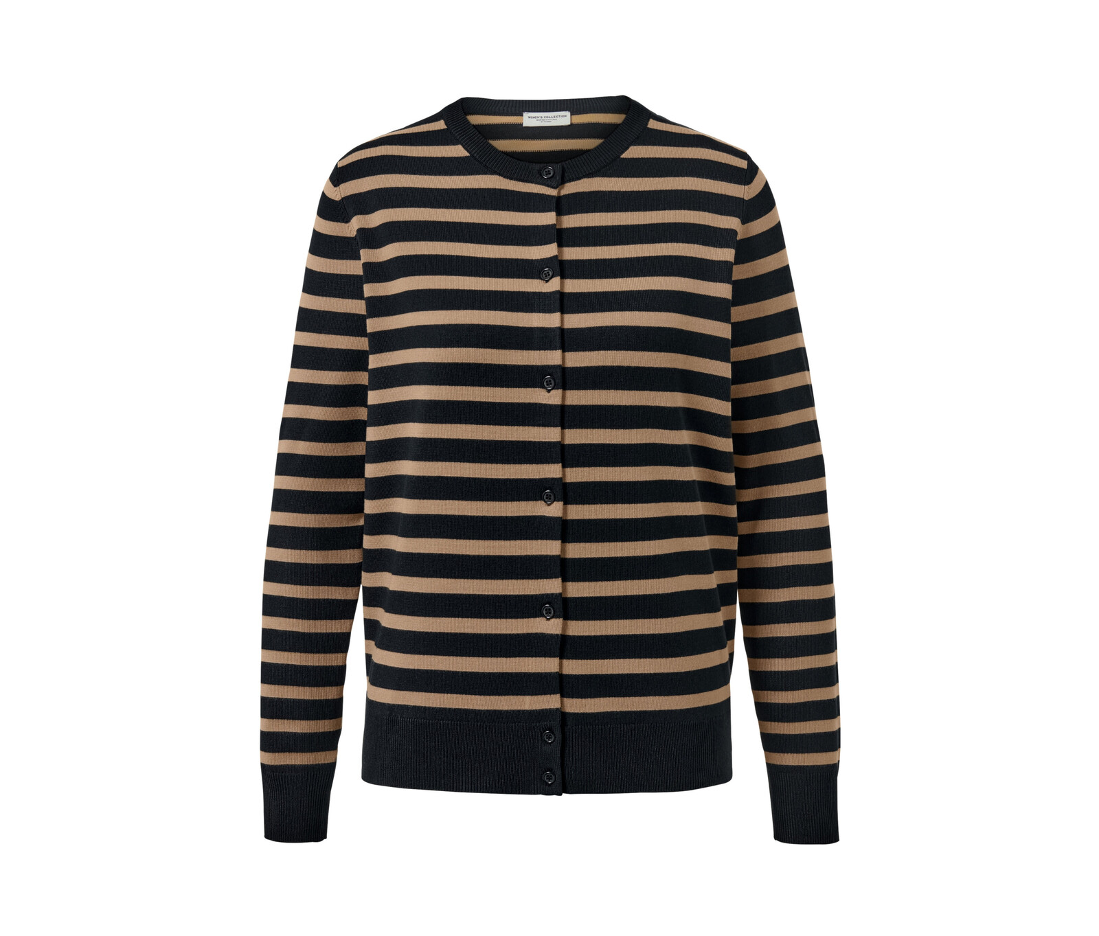 Tchibo - Proužkovaný kardigan z jemného úpletu - pro ženy - vel. XL 48/50 - barva: černá/s proužky