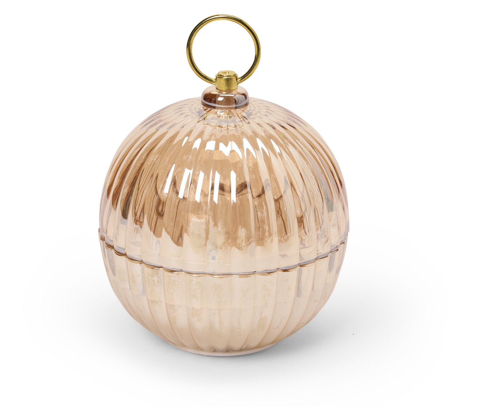 Tchibo - Skleněná LED koule na vánoční stromek - barva: zlatá