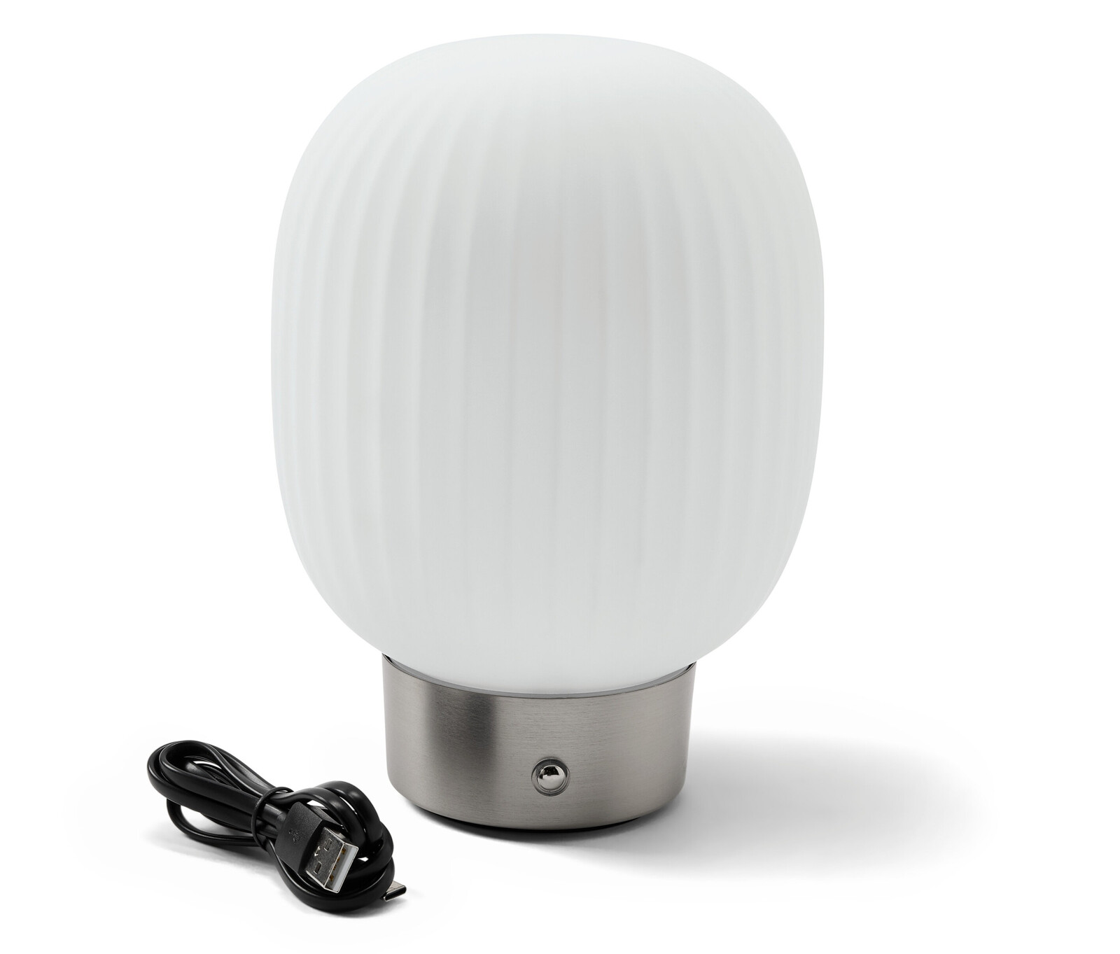 Tchibo - LED dobíjecí stolní lampa se skleněným stínítkem - barva: bílá