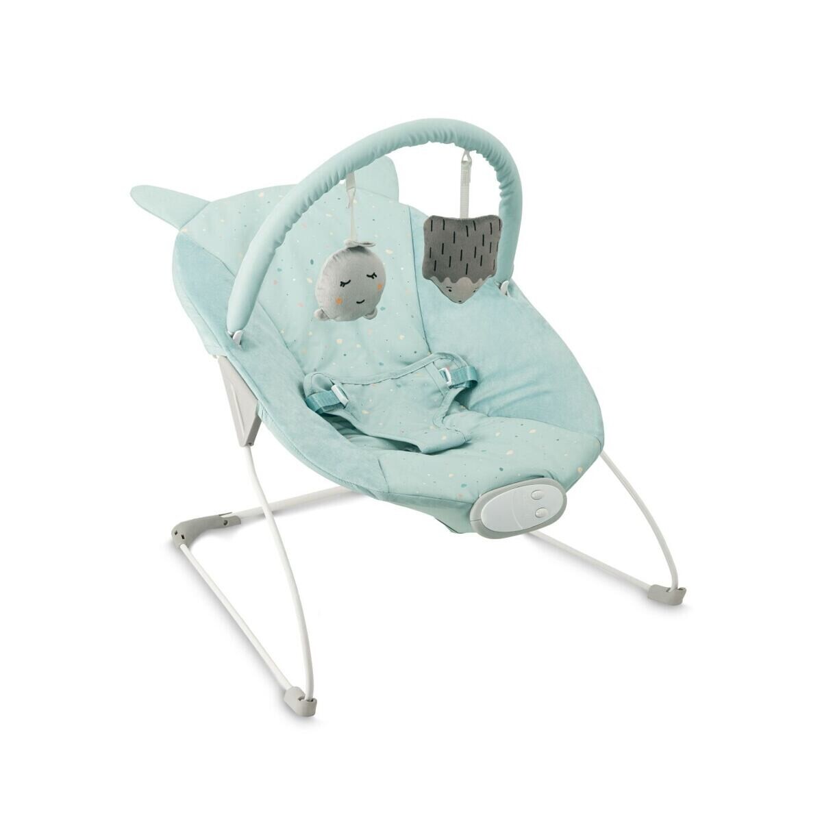 MoMi Vibrační lehátko s melodiemi GLOSSY modré