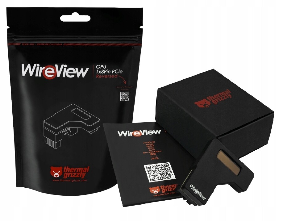 Thermal Grizzly Wireview Gpu 1x 8-Pin PCIe Reverse, logging, měřič