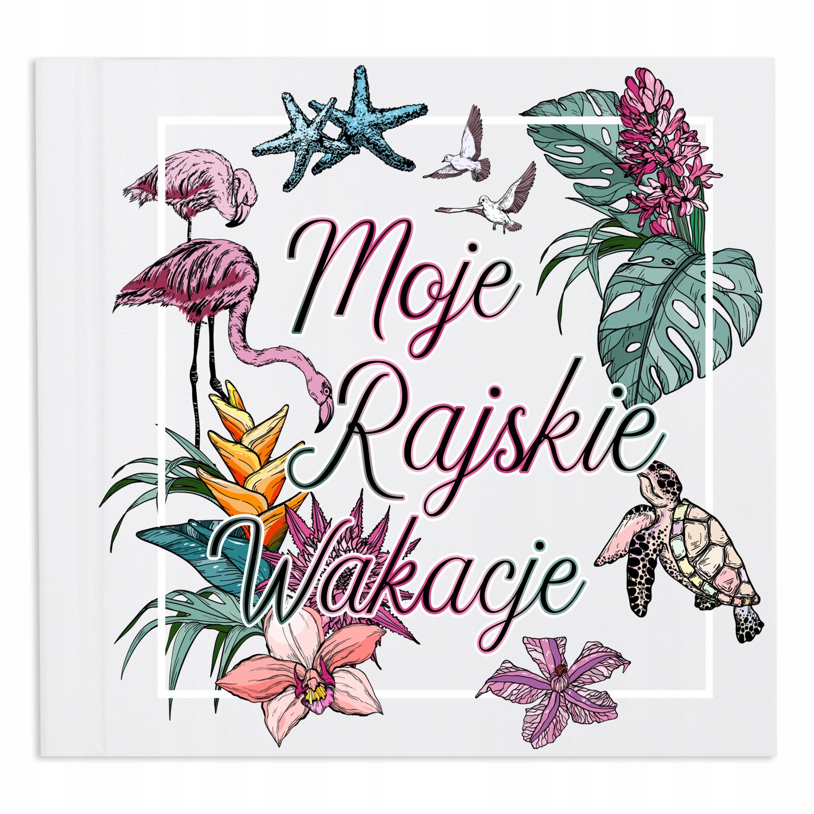 Bílý Album na fotky z dovolené Dárek Moje Rajské Prázdniny Letní vzory