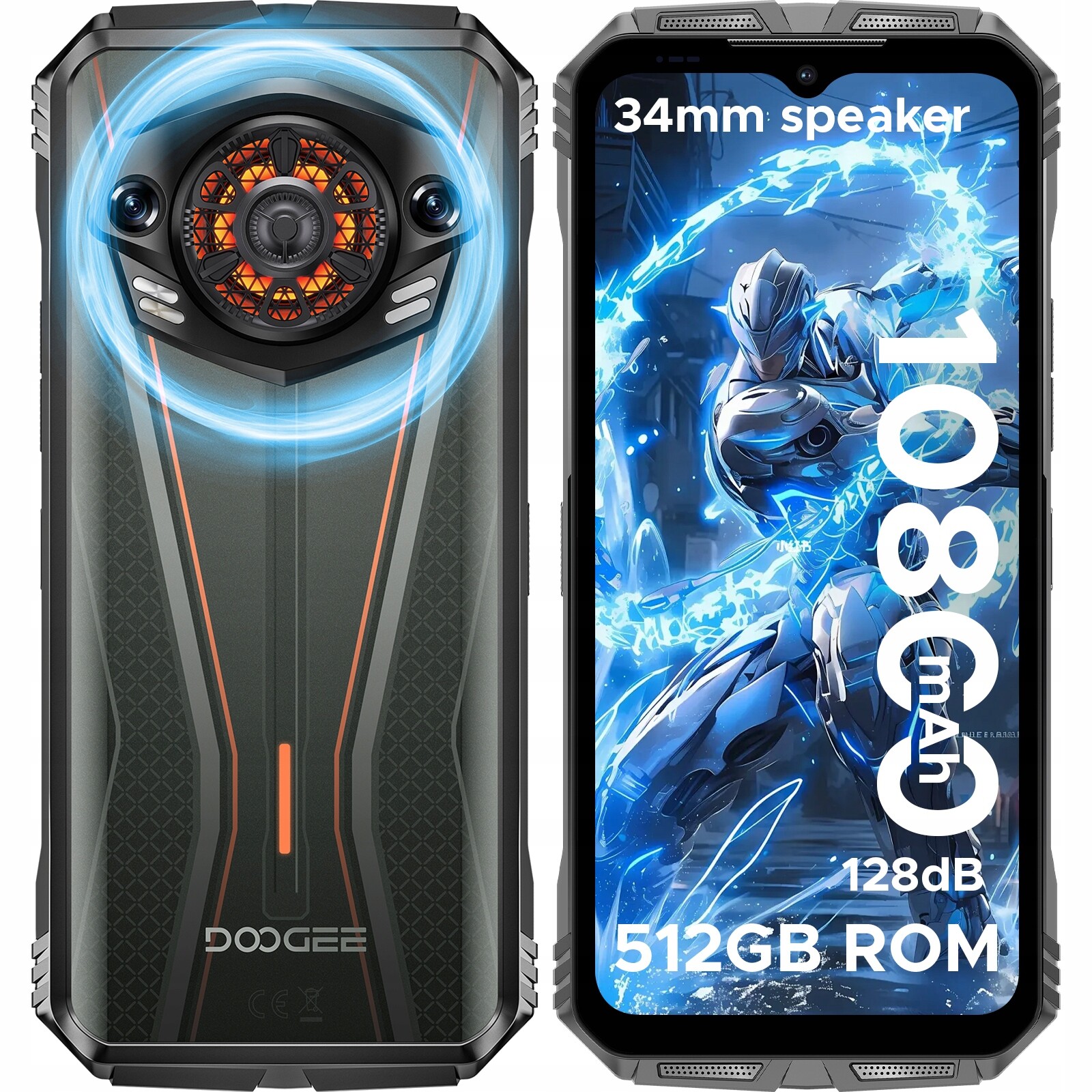 Smartphone Doogee S Punk (Odolný Pancéřovaný Model) 20 Gb 512 Gb, Baterie 10800 mAh, 6,6