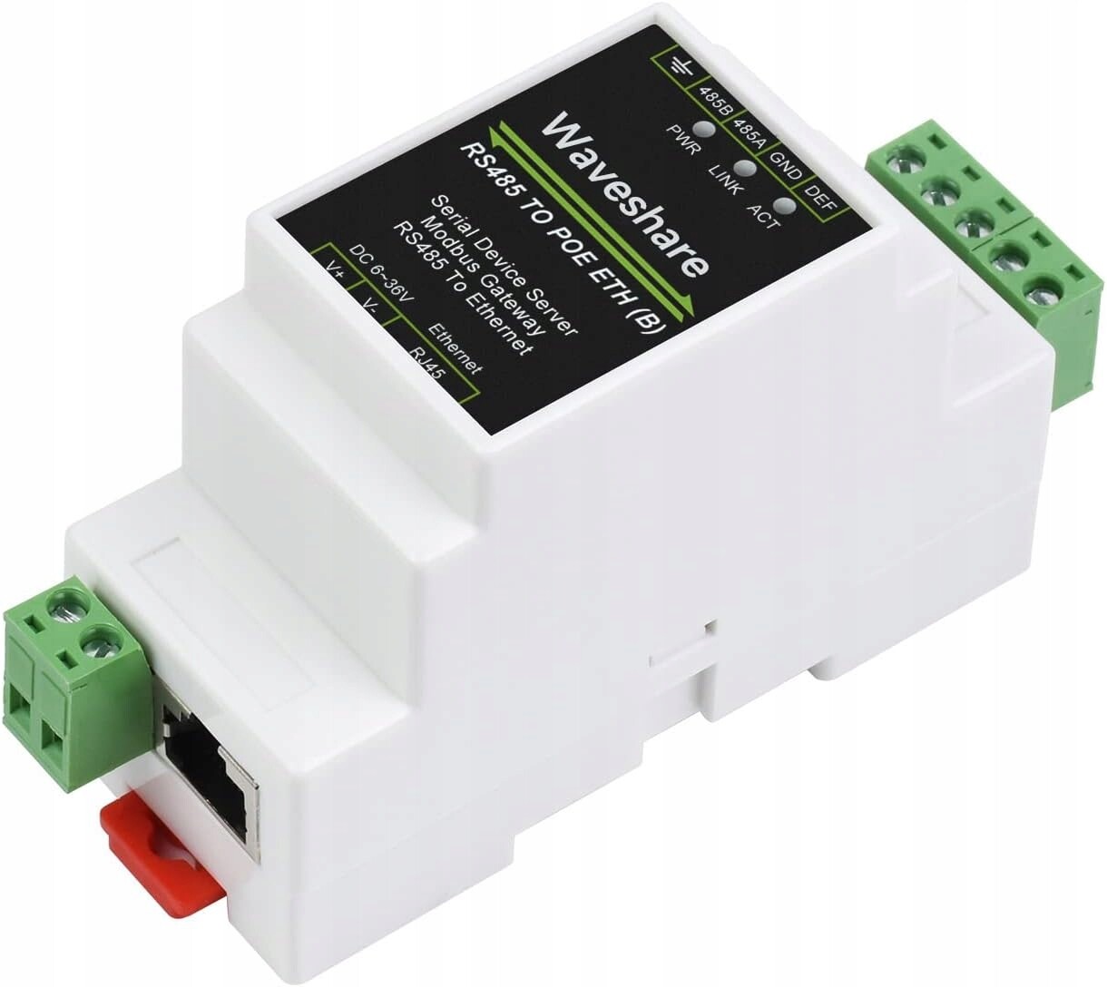 Průmyslový sériový server Waveshare RS485 na RJ45 Ethernet Tcp/ip