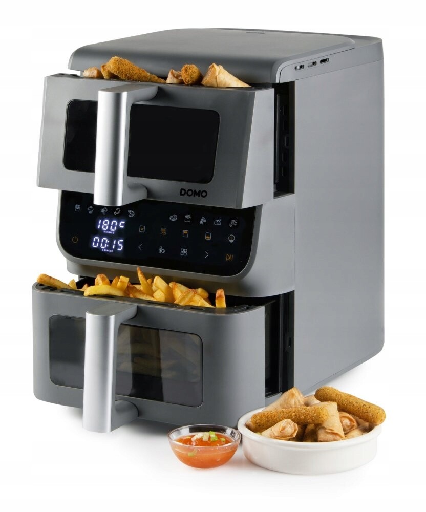 Vertikální dvojitá horkovzdušná fritéza 3,5+6,5 l Domo DO550FR