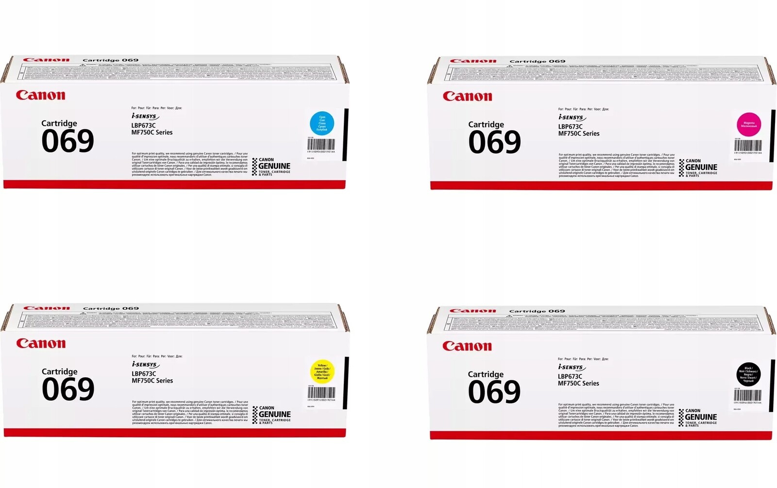 Sada tonerů Canon 069 5091C002 5092C002 5093C002 5094C002 4ks Cmyk