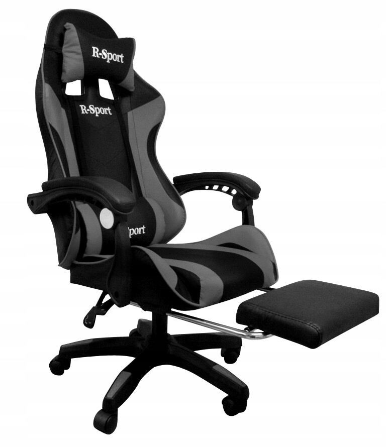 Herní křeslo K4 R-Sport Šedo-černé s podnožkou masážní přístroj R-sport