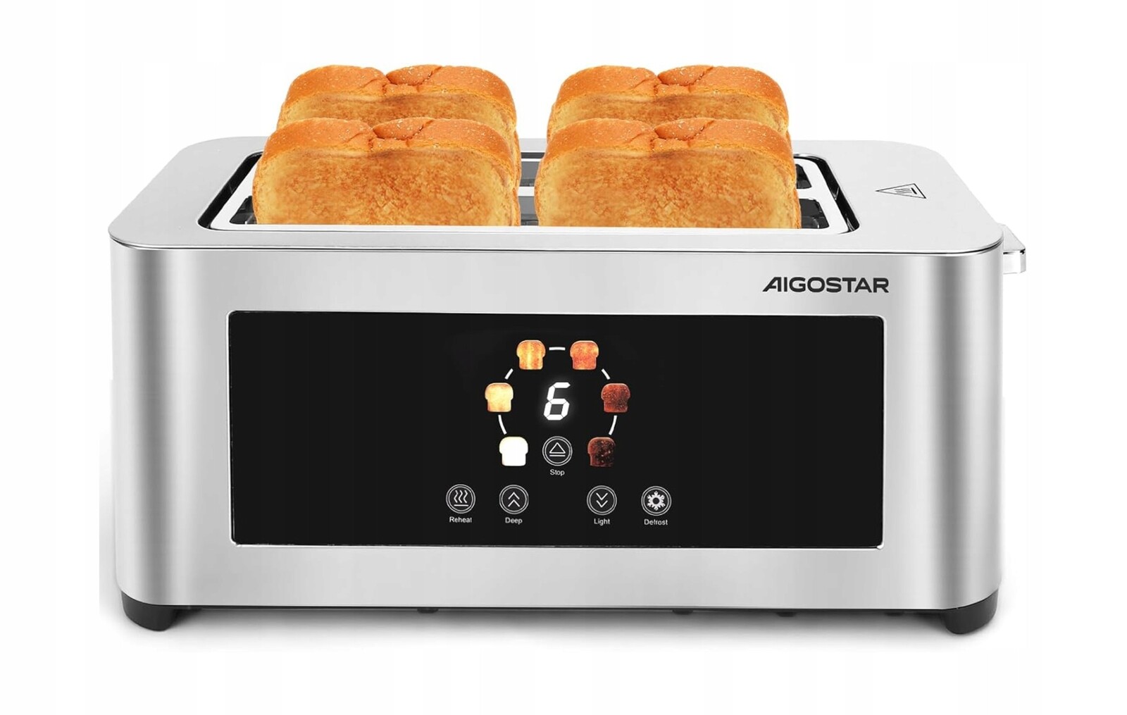 Toustovač Opékač toastů francouzský 4 tousty dotykový stříbrný
