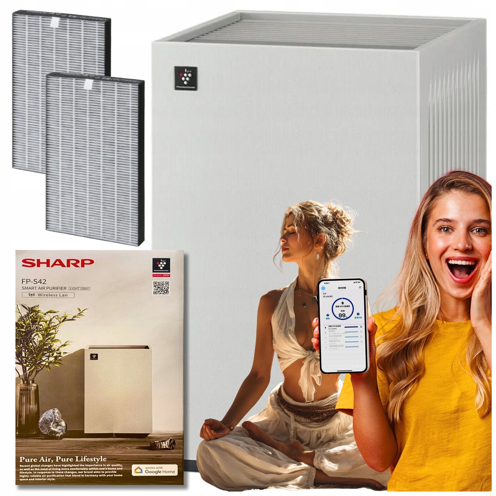 Sharp Čistička vzduchu s ionizací FP-S42EU-L pro alergiky Air App