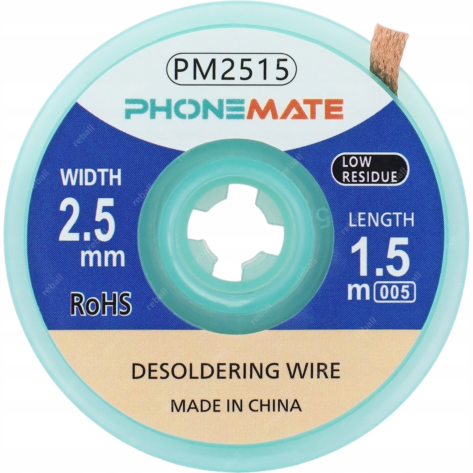 Pájecí Pletenina Měděná Sací Páska Na Cín 2,5 mm 1,5 m