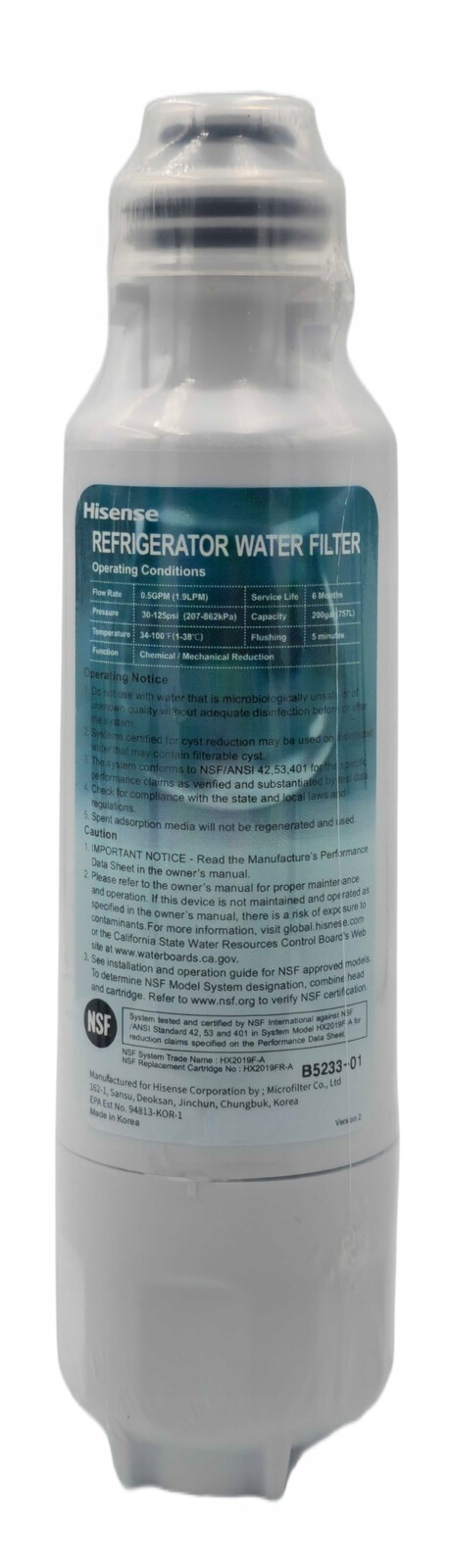 Filtr vody do chladničky Hisense HX2019F-A HK2100988, originální