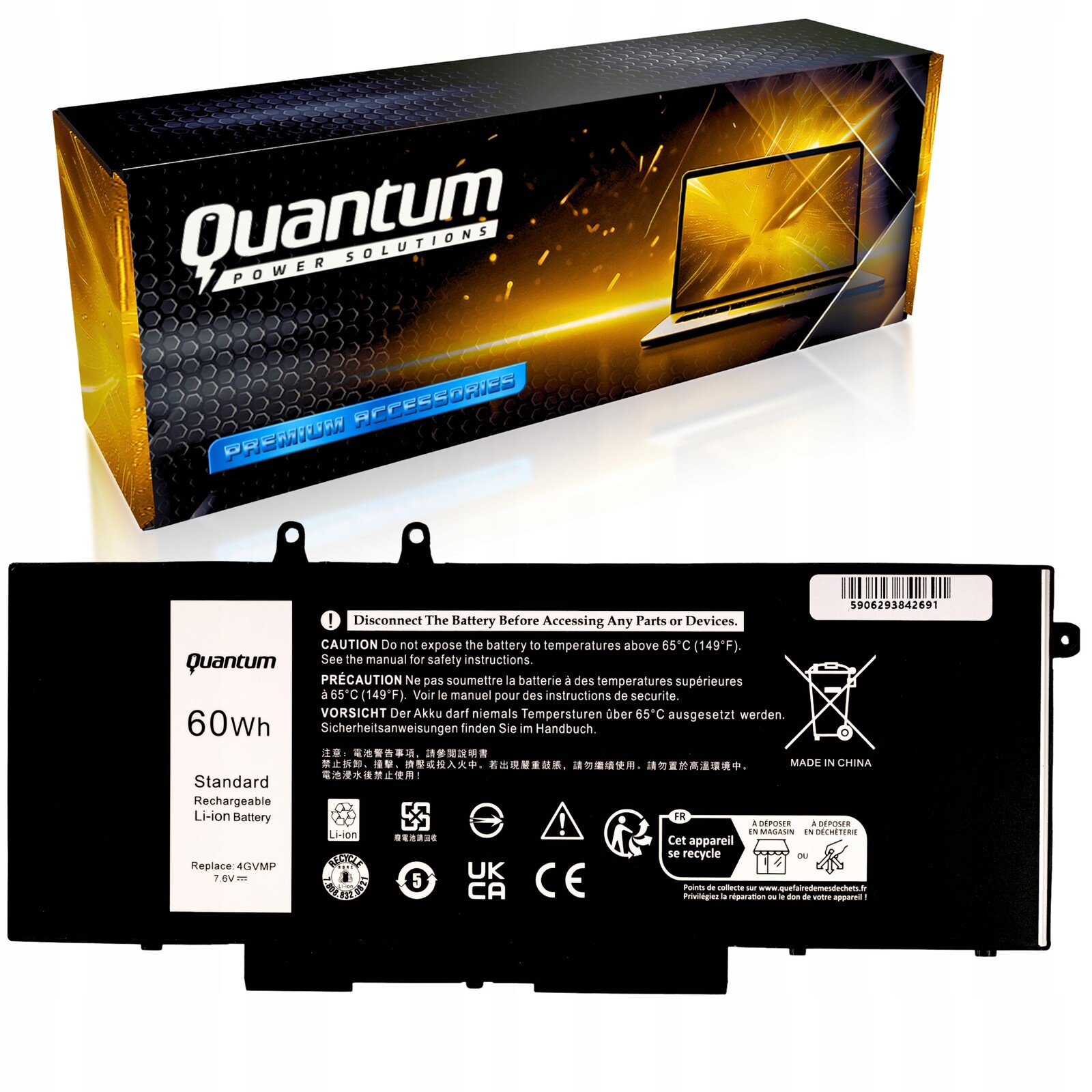 Baterie 4GVMP pro notebooky Dell Latitude 5400 5500 Dell Precision 3540