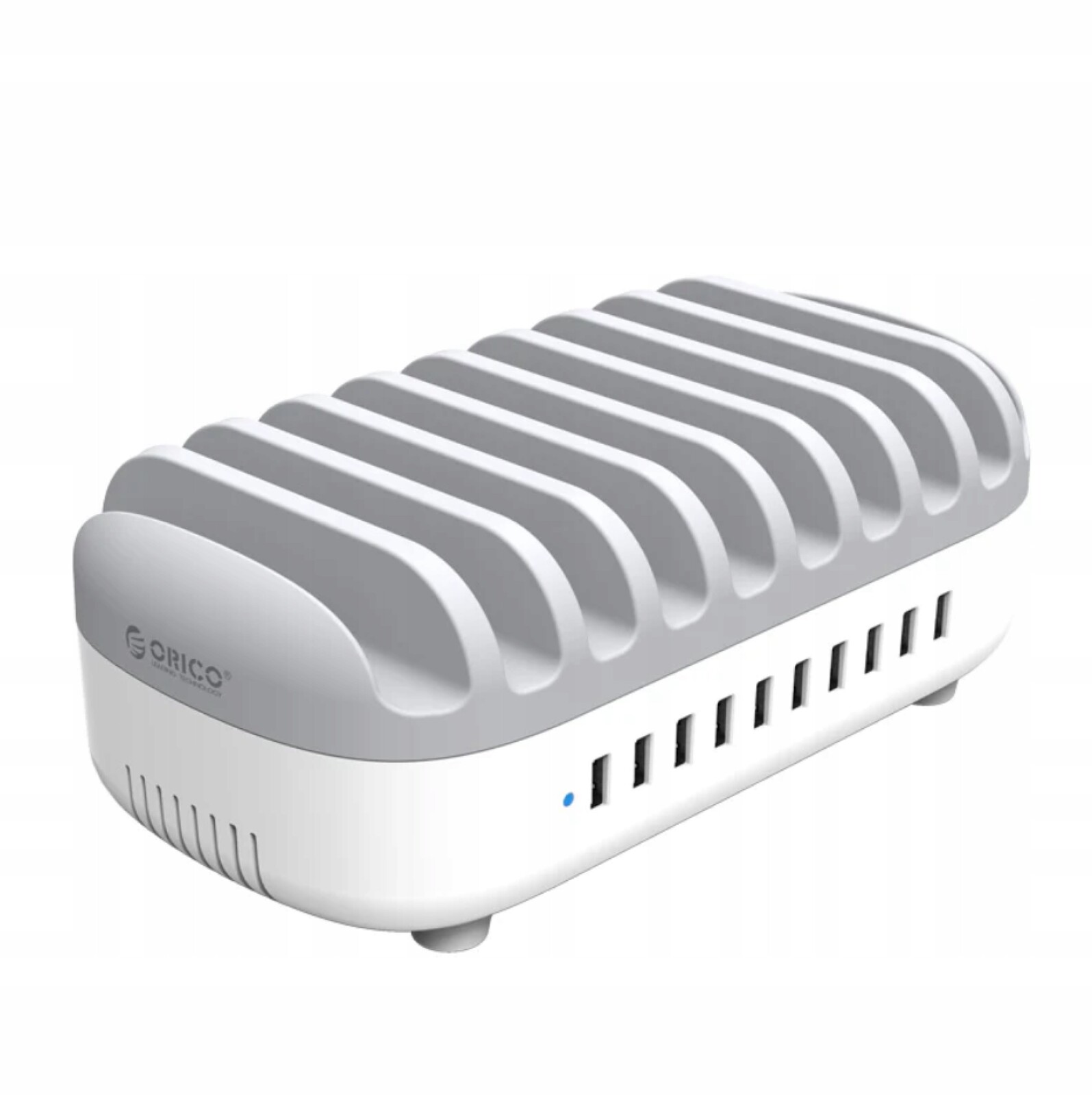 Nabíjecí stanice pro tablety Orico 10 x Usb-a 120W ventilátor bílá
