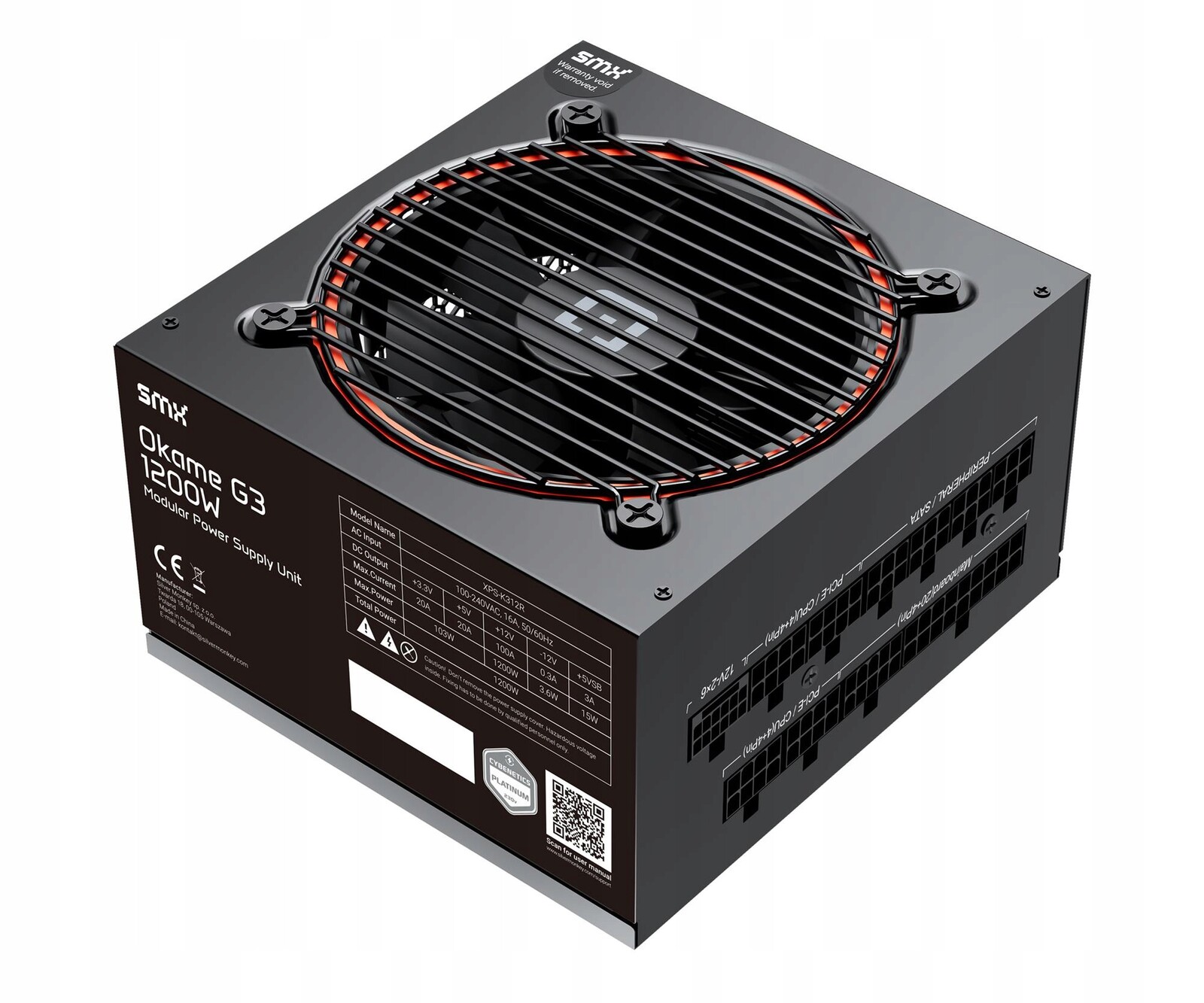 Napájecí zdroj pro počítač Smx Okame G3 1200W Atx 3.1 Modulární 80 Plus Platinum