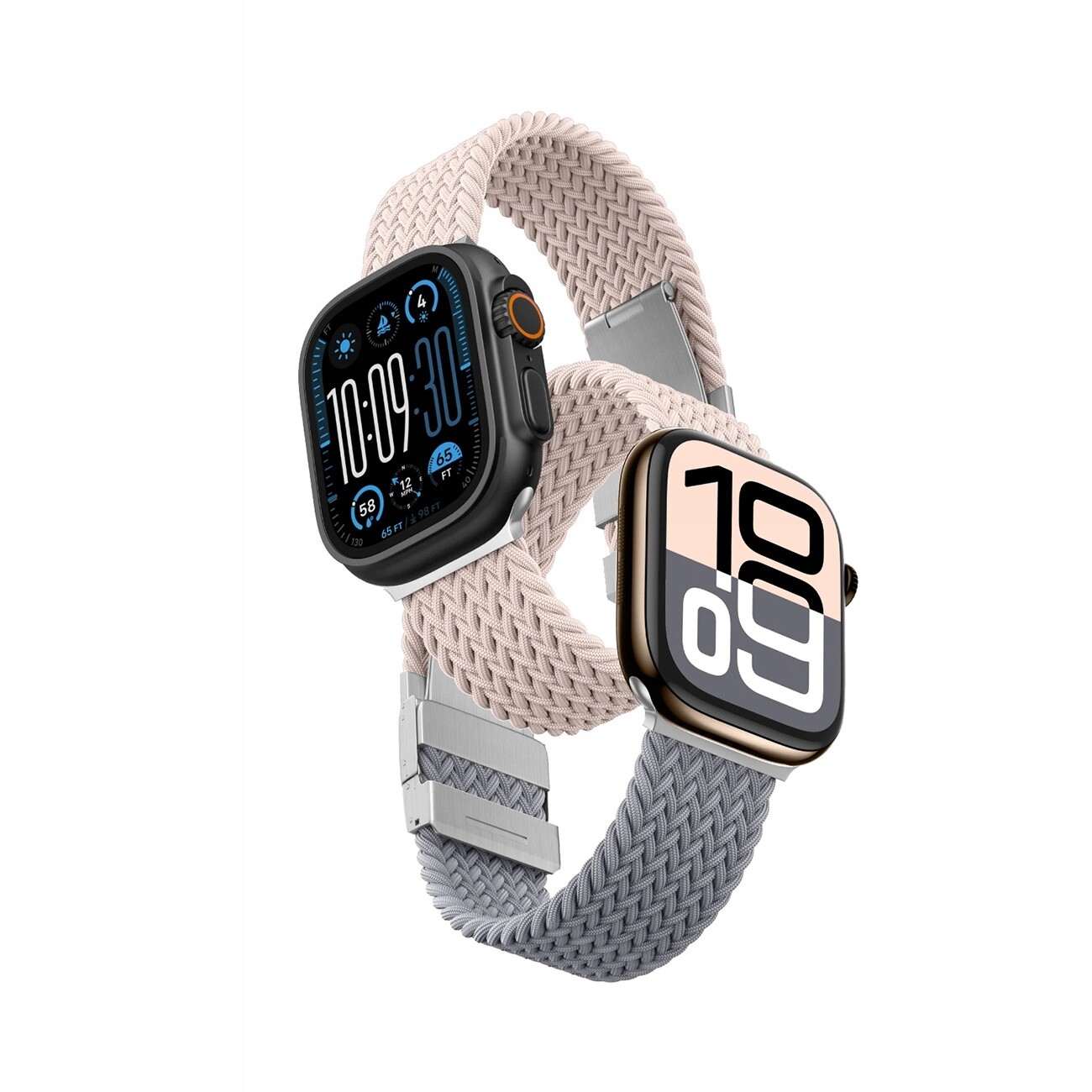Sada 2 řemínků Amazingthing Blend Band pro Apple Watch 45 46 49 mm růžová