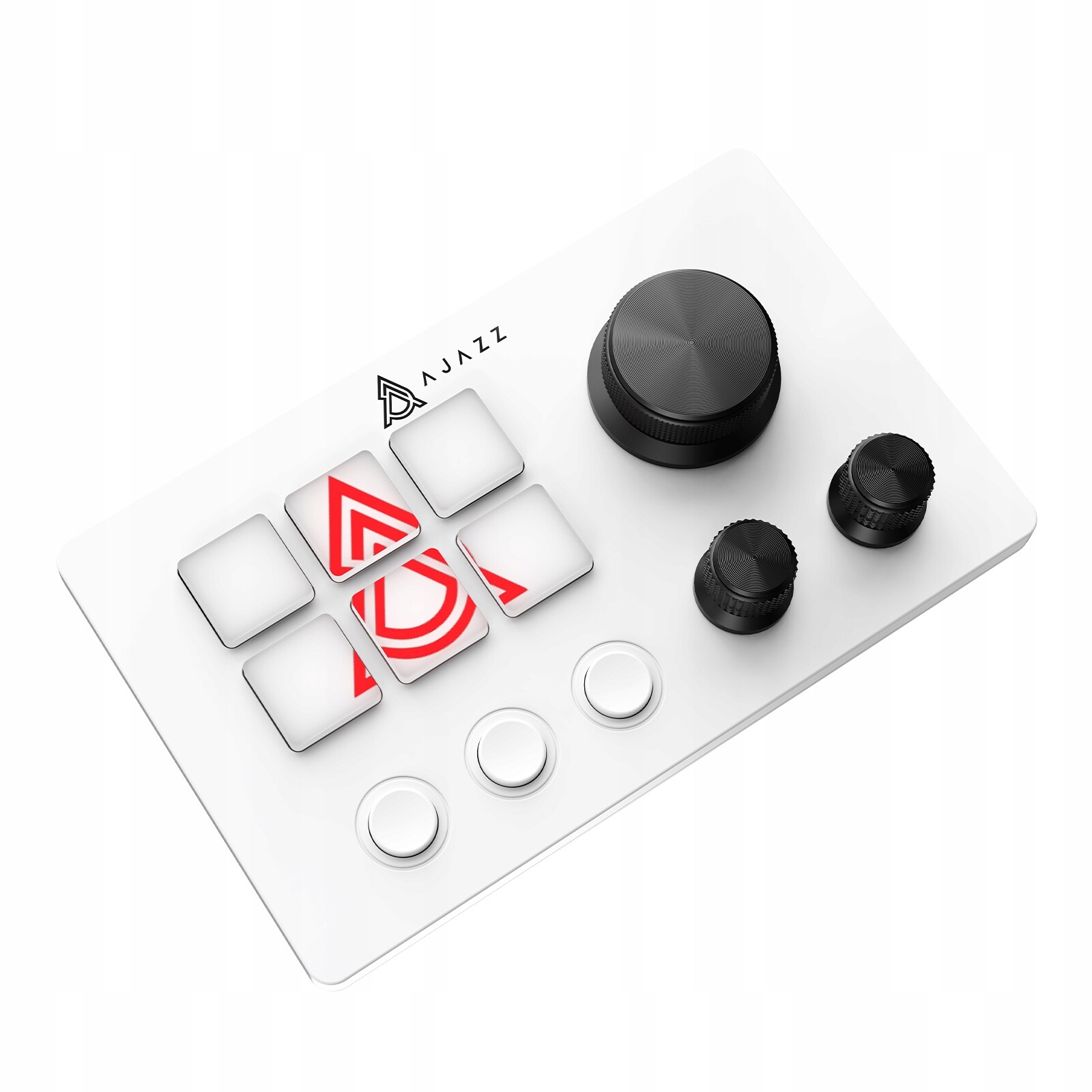 Stolní ovladač Ajazz AKP03 Programovatelné otočné tlačítko Bílý