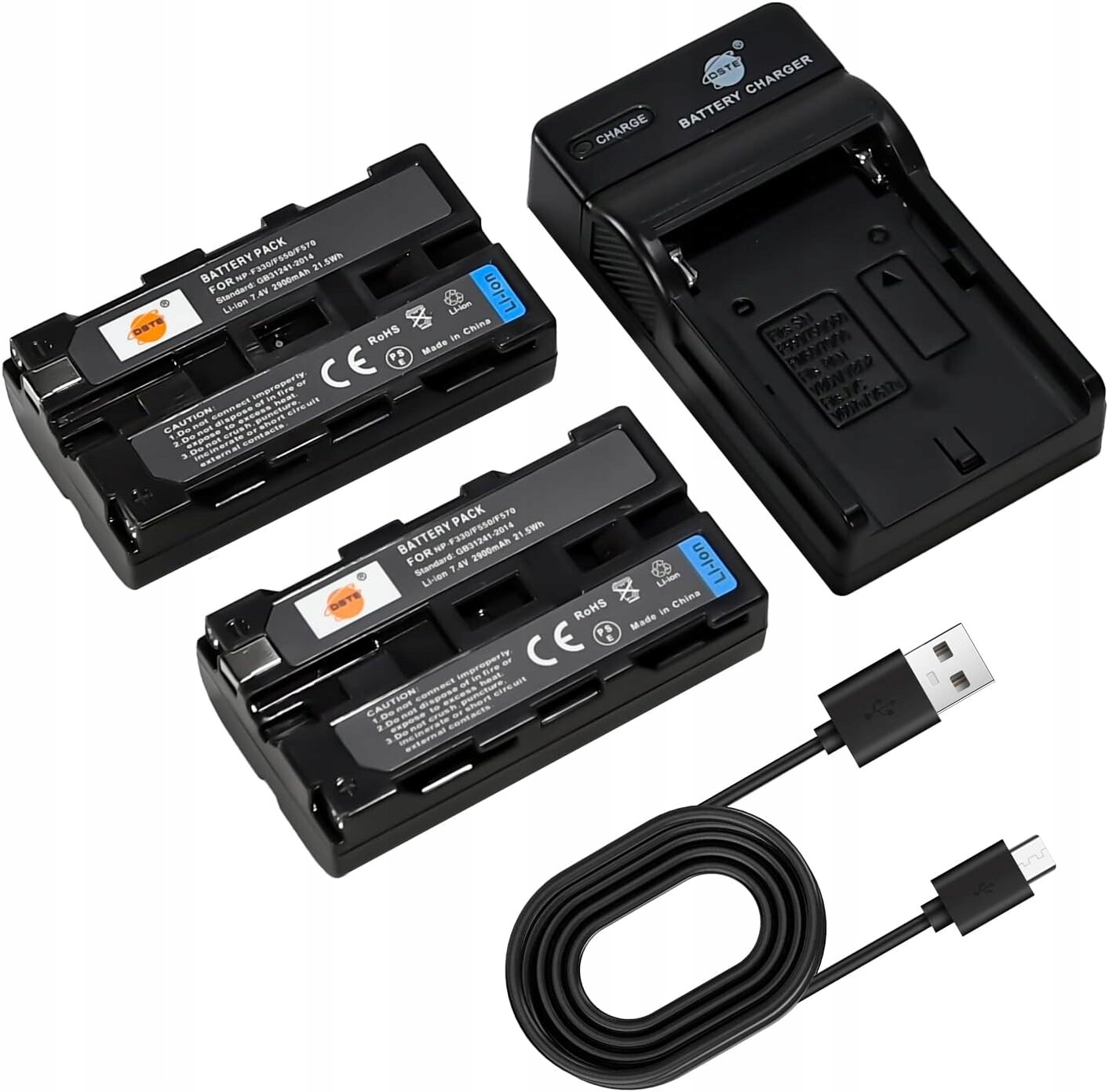 2x Akumulátor Baterie NP-F550 2900mAh Pro Fotoaparát Sony Nabíječka UDC01