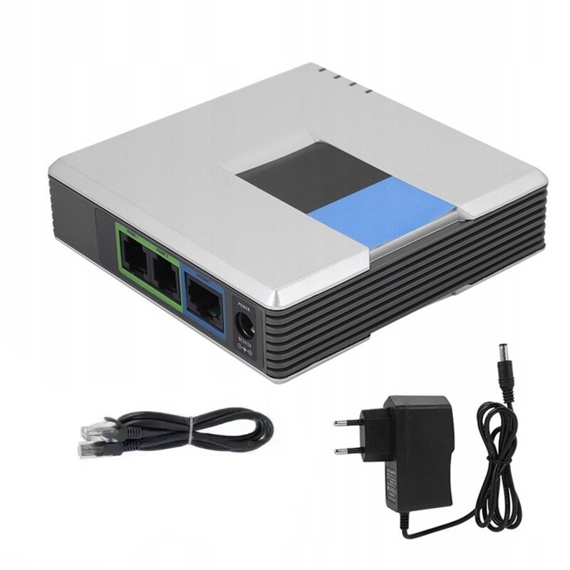 Voip Gateway Internetový Telefon 2 Porty, Adaptér Sim RJ45, Kabel