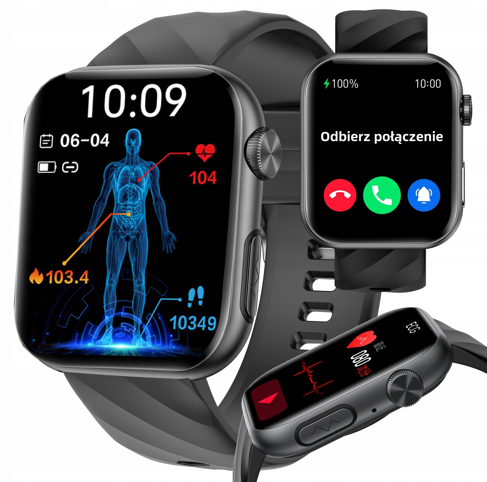 Kardiowatch Amoled Hodinky Ekg Tlak Glykémie Cukr Krev Cholesterol