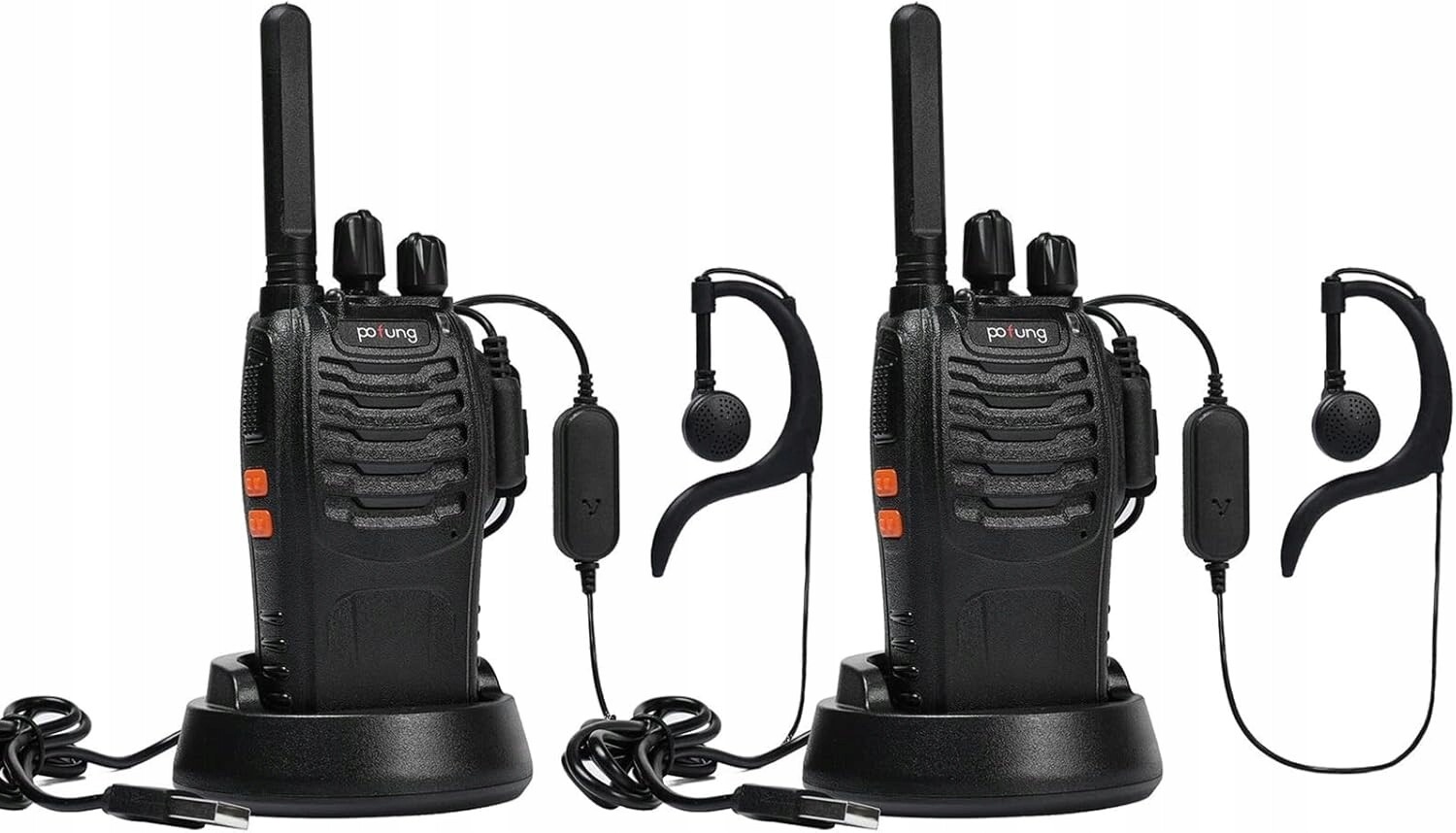Walkie Talkie PMR446 bez licence 16 Led kanálů Vox Usb sada 2ks