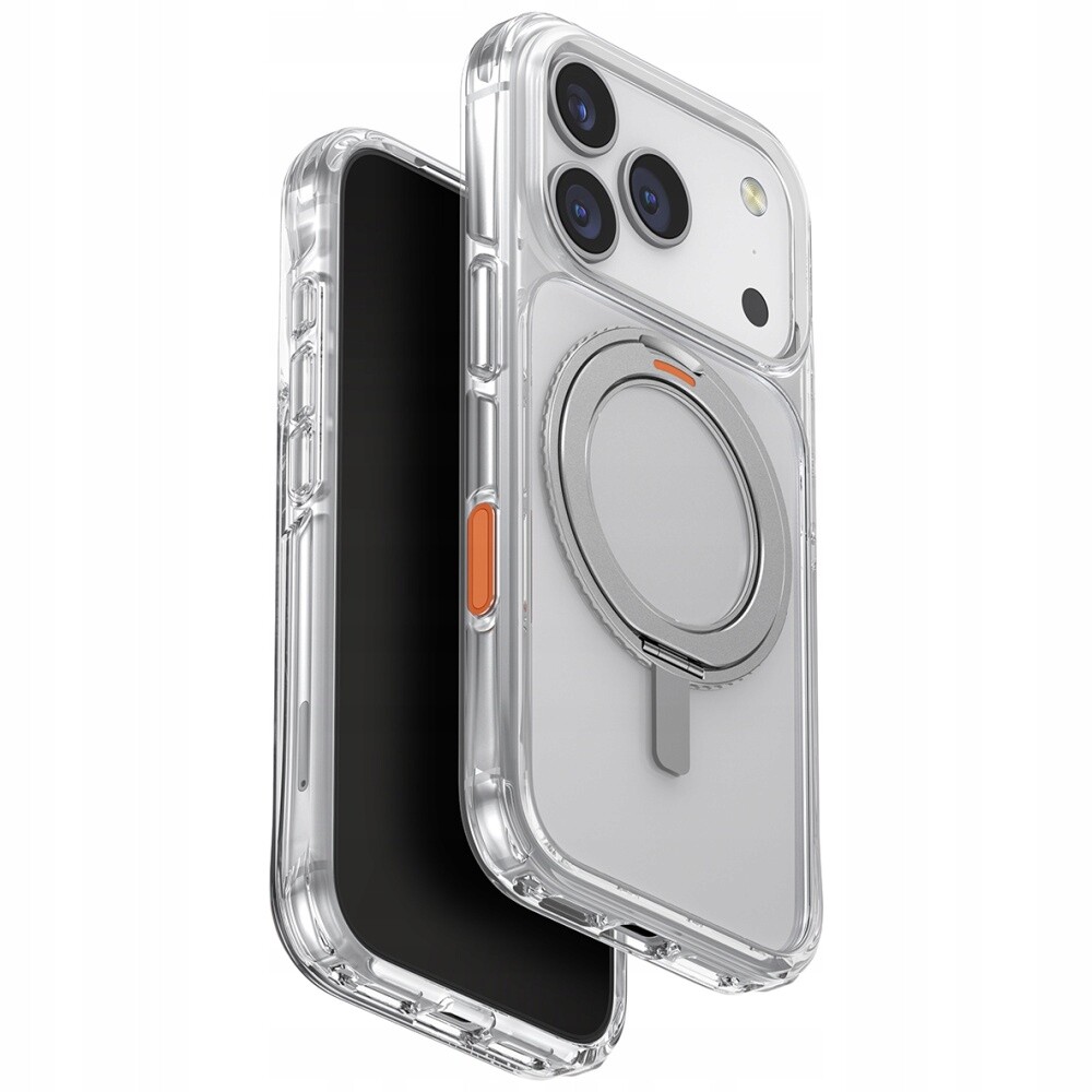Pouzdro Uniq Swivix pro iPhone 17 Pro 360 Rotating Kickstand průhledný