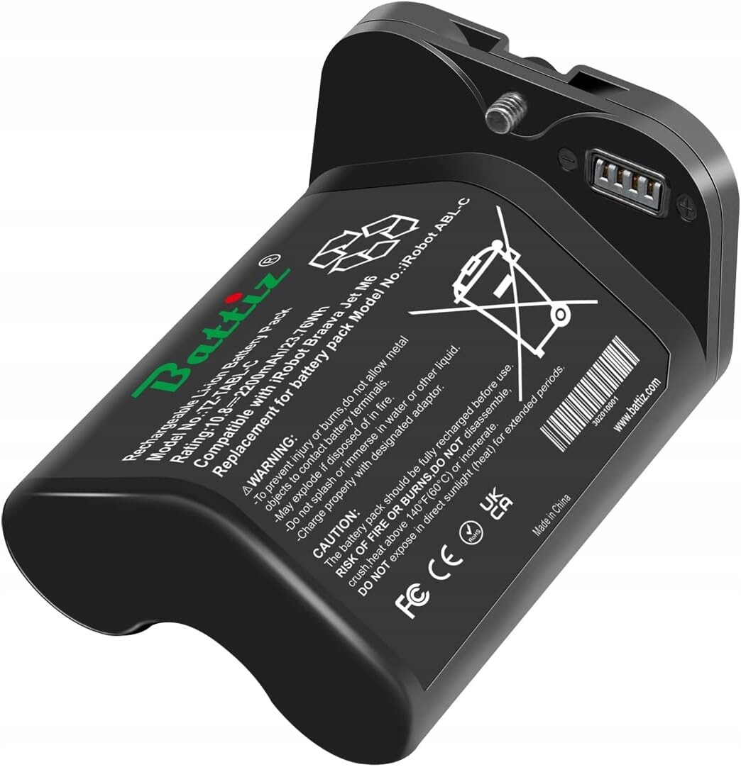 Akumulátor Pro Irobot Braav Jet M6 10,8V 2200 mAh Černá