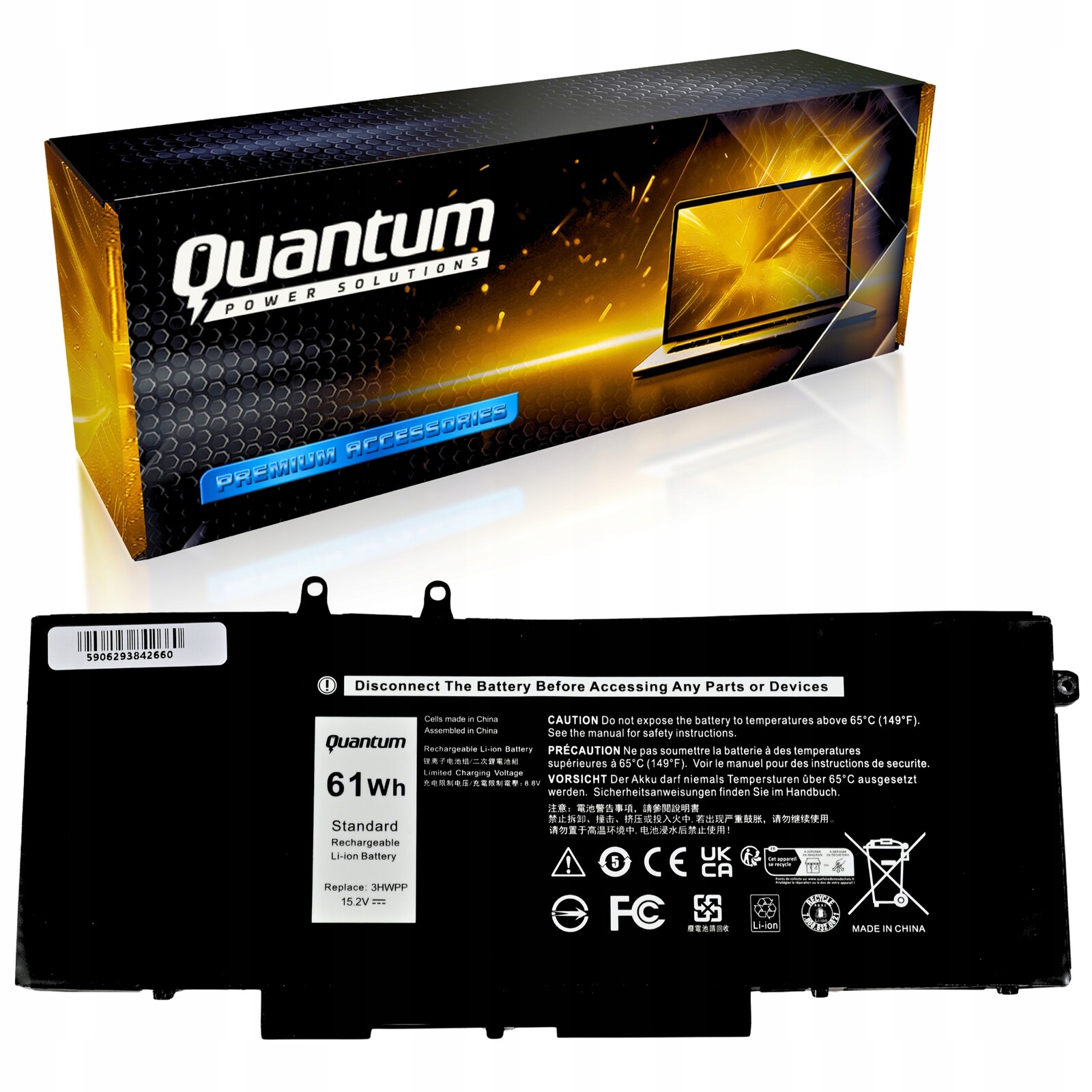 Baterie 3HWPP pro Dell Latitude 5401 5410 5510 5511 Precision 3541 3550 3551