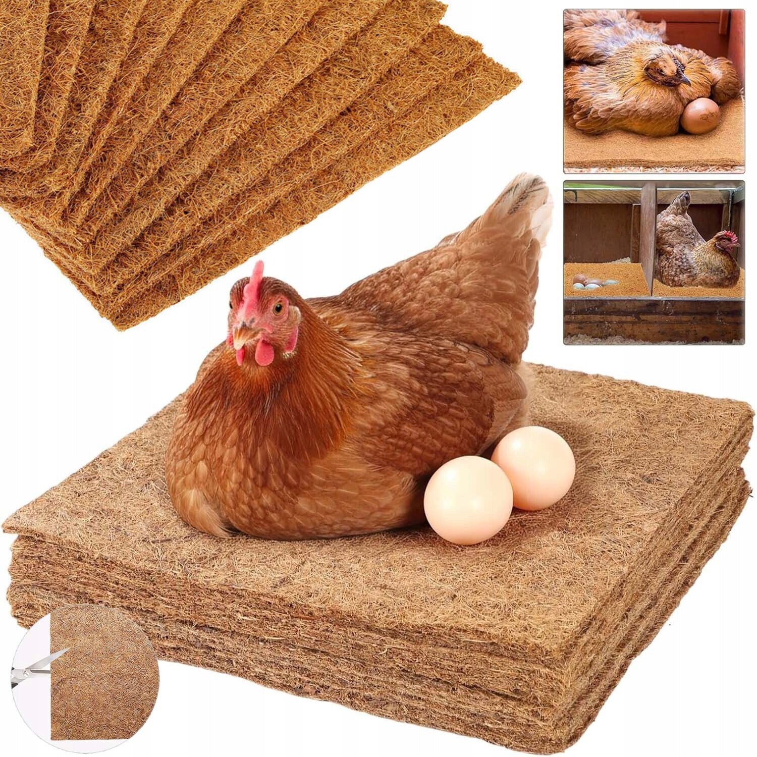 Kokosová Podložka Substrát Jako Stelivo Do Klece Kotec Pro Králíka 30X30 CM 10 Ks