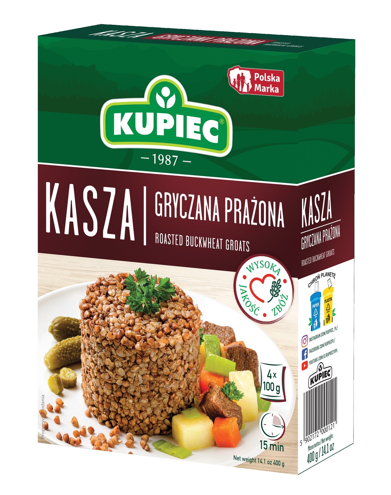 9X Kupiec Pohanková kaše pražená 4x100 g