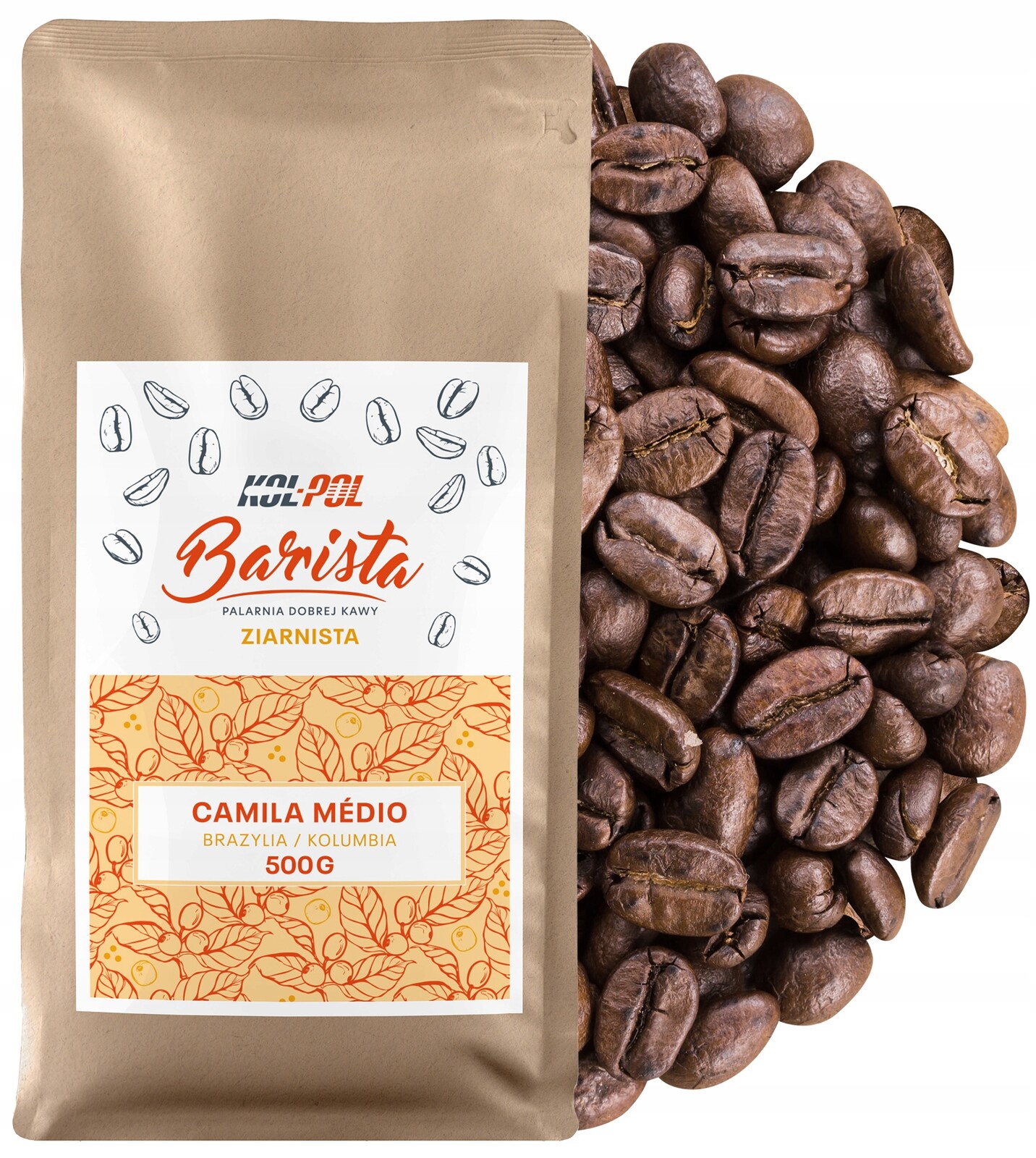 Káva 500 g Káva Arabica Čerstvě pražená Camila Medio x Kol-Pol