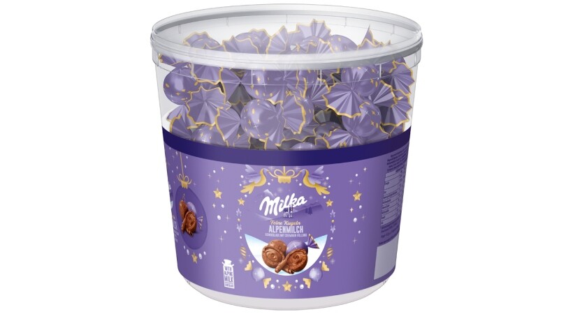 Milka Alpenmilch mléčné čokolády s krémovou náplní. 900 g