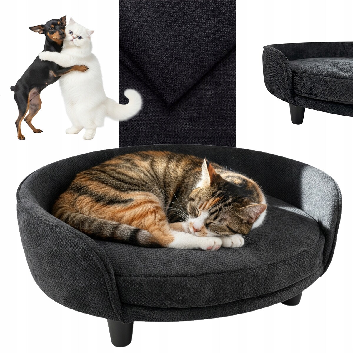 Pelíšek pro psa a kočku, teplá pohovka, potah, měkká kotec L 46x50